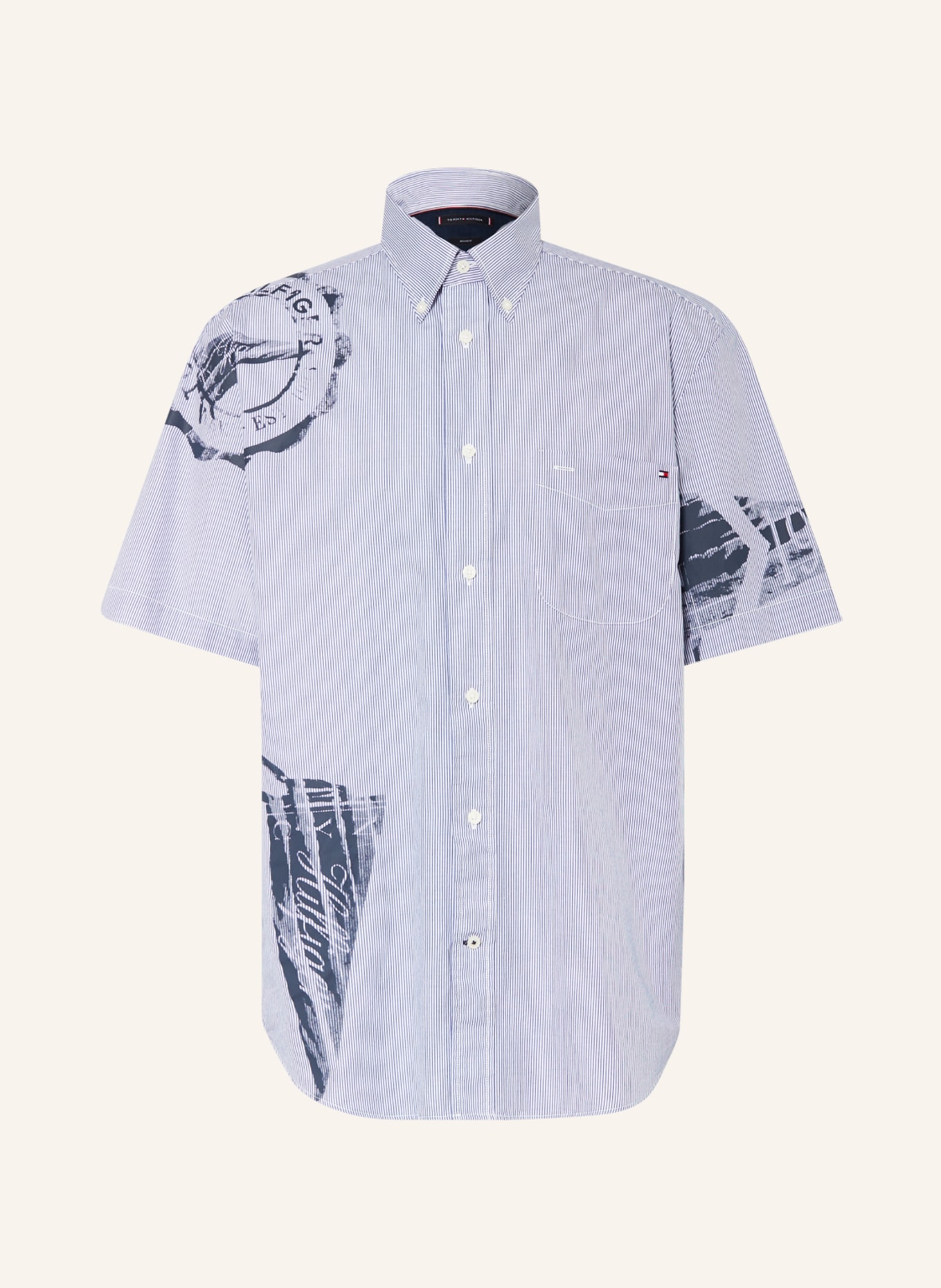 TOMMY HILFIGER Short sleeve shirt comfort fit, Color: BLUE/ WHITE (Image 1)