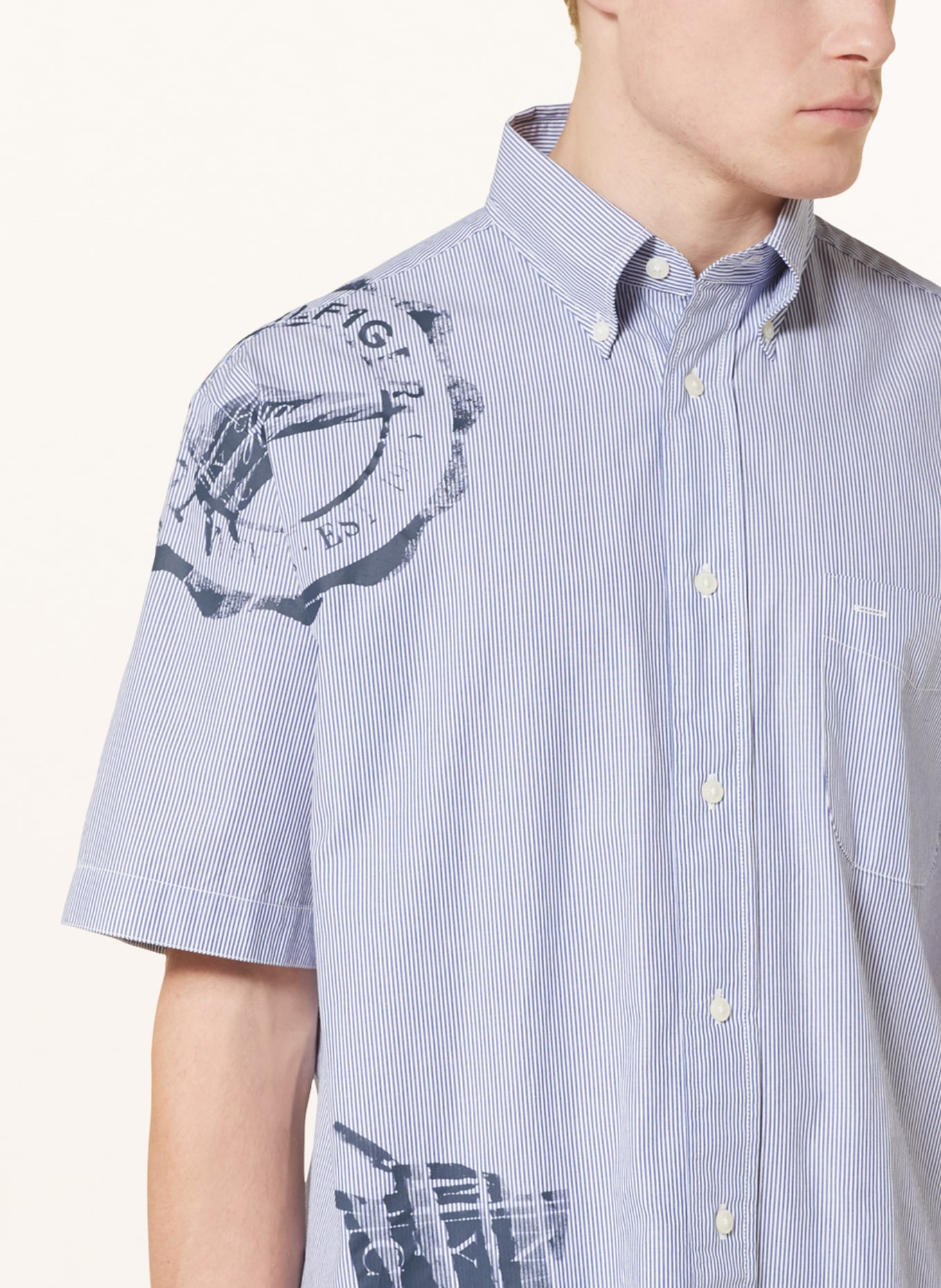 TOMMY HILFIGER Short sleeve shirt comfort fit, Color: BLUE/ WHITE (Image 4)