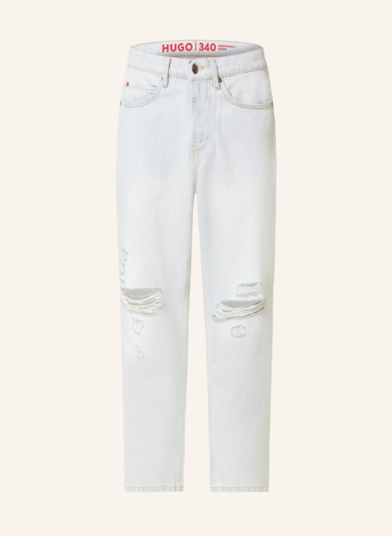 Hugo boss mens white jeans cheap