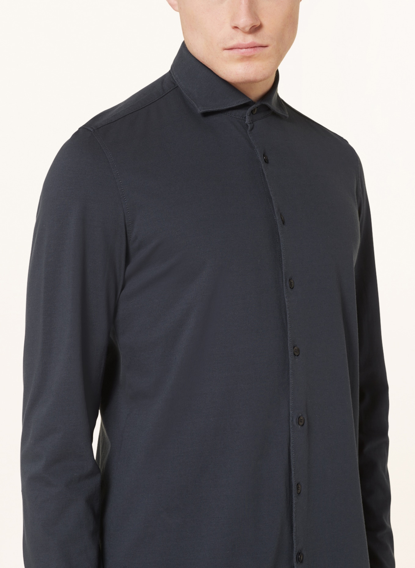 OLYMP Koszula z dżerseju casual fit, Kolor: GRANATOWY (Obrazek 4)
