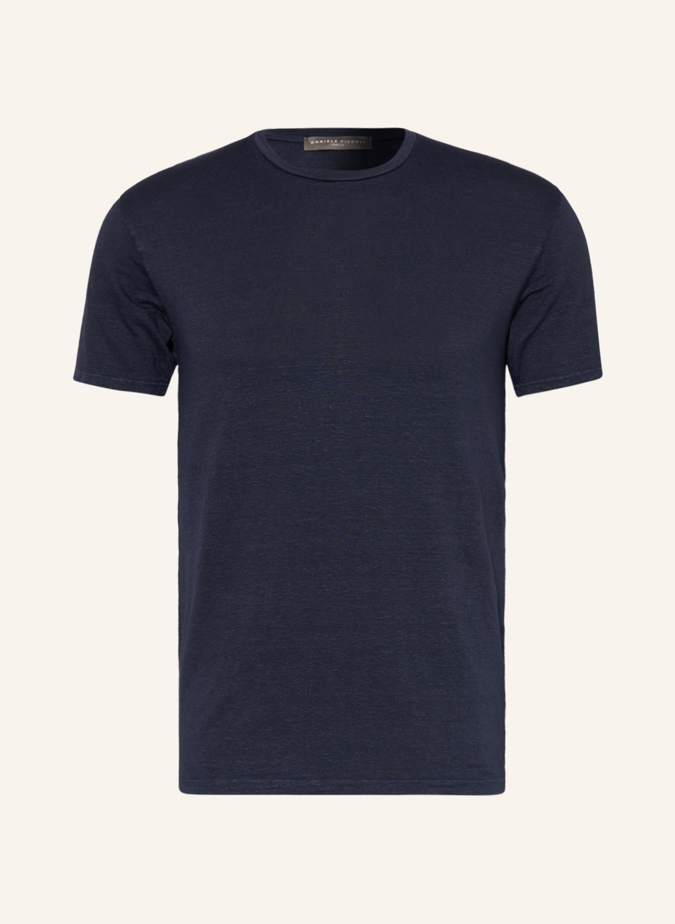 DANIELE FIESOLI T-shirt z lnu, Kolor: GRANATOWY (Obrazek 1)