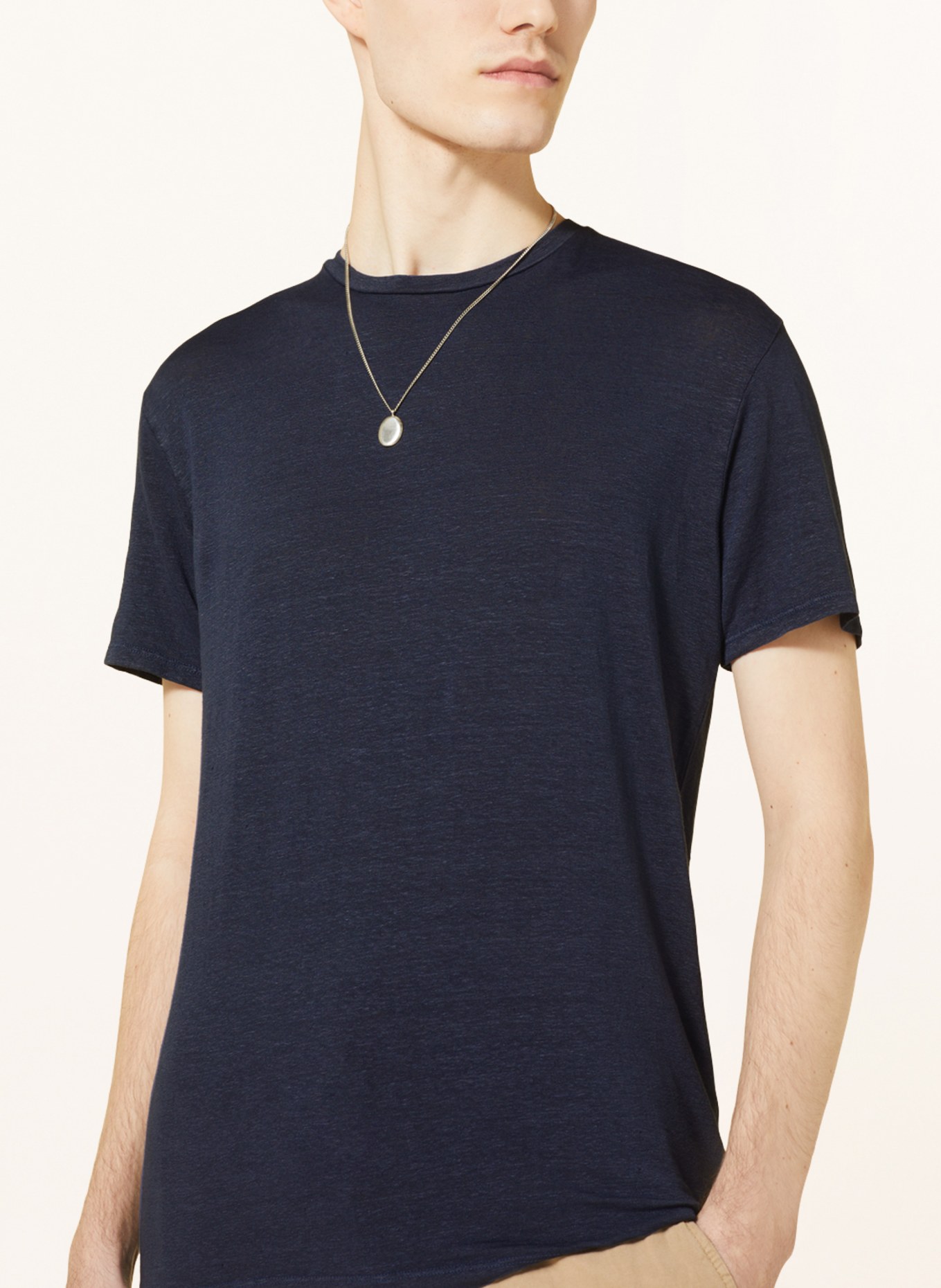 DANIELE FIESOLI T-shirt made of linen, Color: DARK BLUE (Image 4)