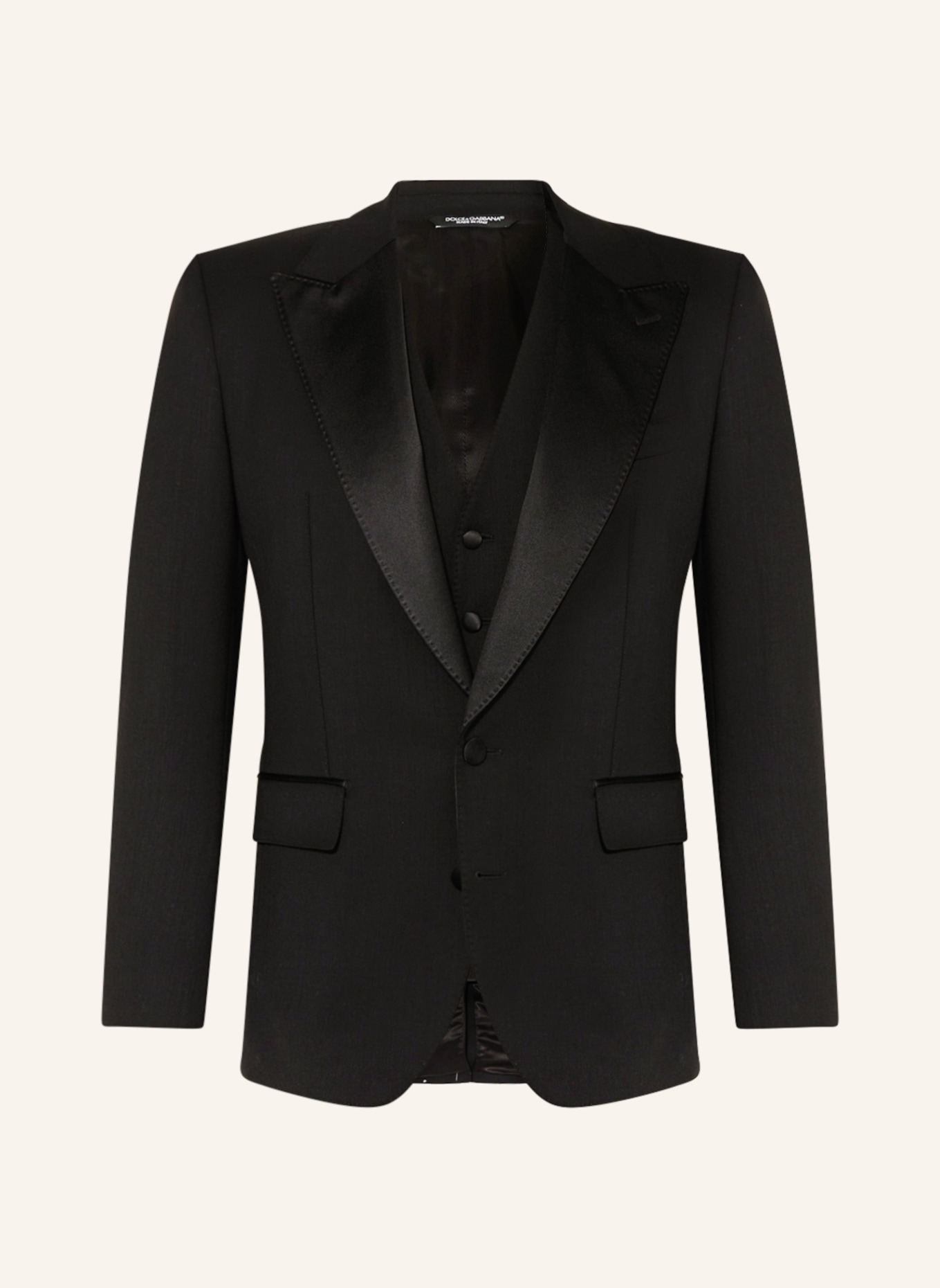 DOLCE & GABBANA Suit extra slim fit with tuxedo stripe, Color: N0000 NERO(Image null)