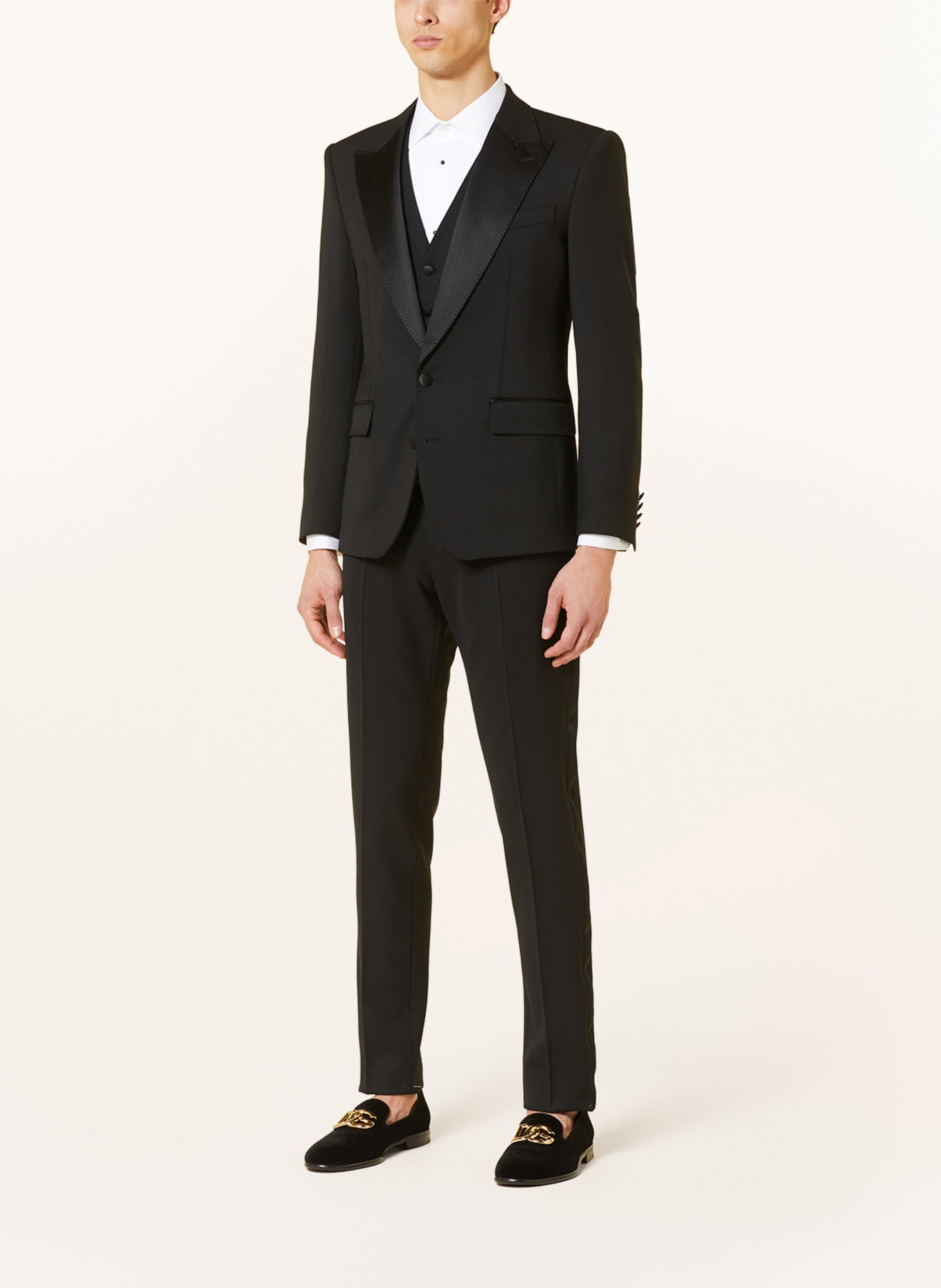 DOLCE & GABBANA Suit extra slim fit with tuxedo stripe, Color: N0000 NERO (Image 2)