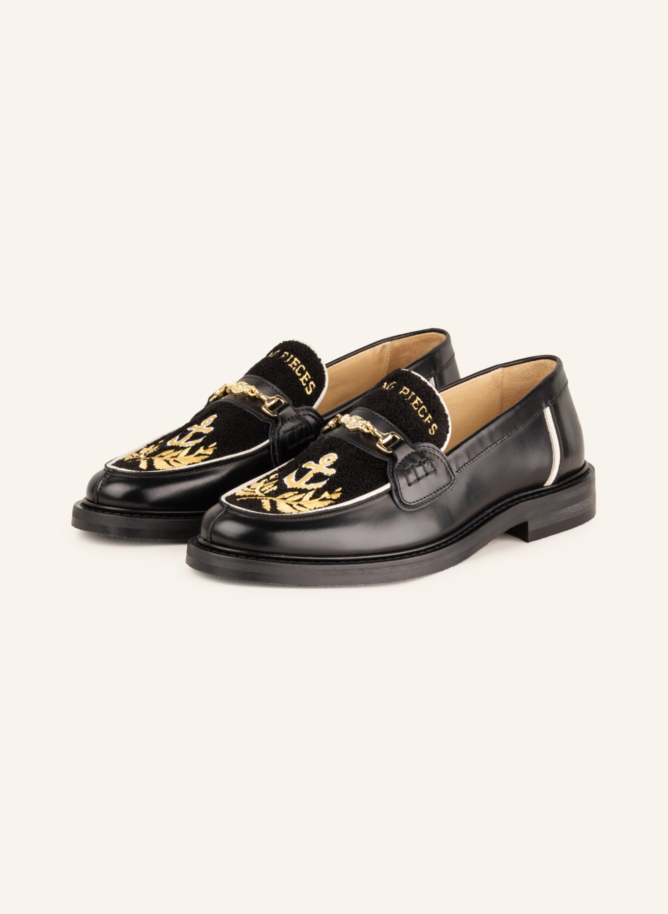 FILLING PIECES Loafers CAPTAIN, Color: BLACK/ GOLD (Image 1)
