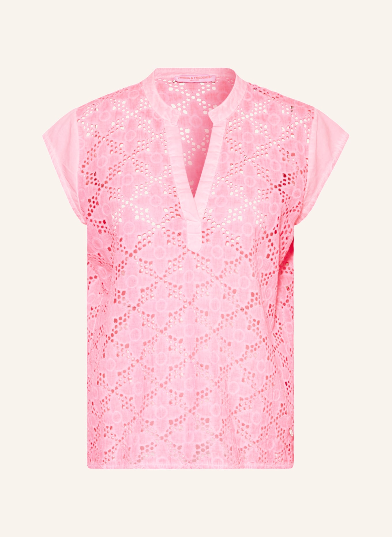 FRIEDA & FREDDIES Shirt blouse made of lace, Color: NEON PINK (Image 1)