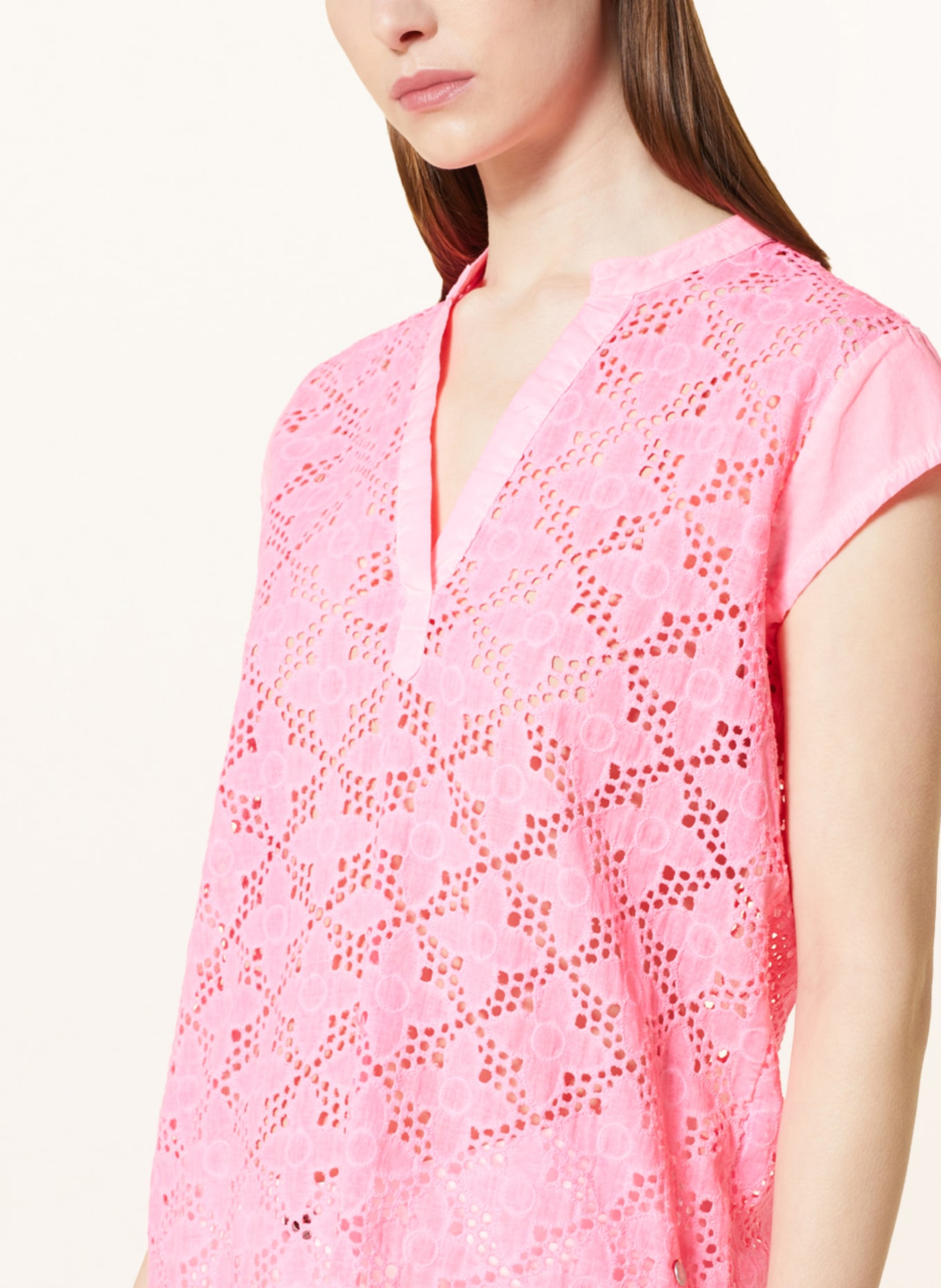 FRIEDA & FREDDIES Shirt blouse made of lace, Color: NEON PINK (Image 4)