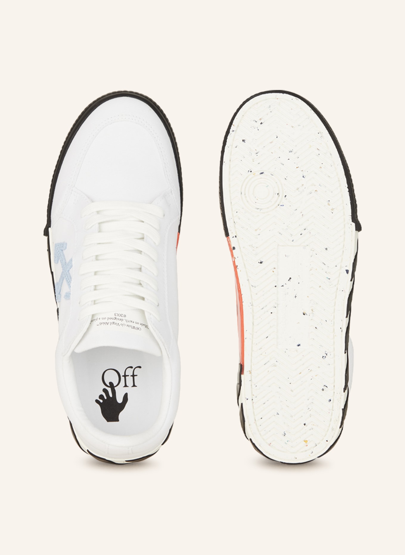 Off-White Sneaker LOW VULCANIZED, Farbe: WEISS/ HELLBLAU (Bild 5)
