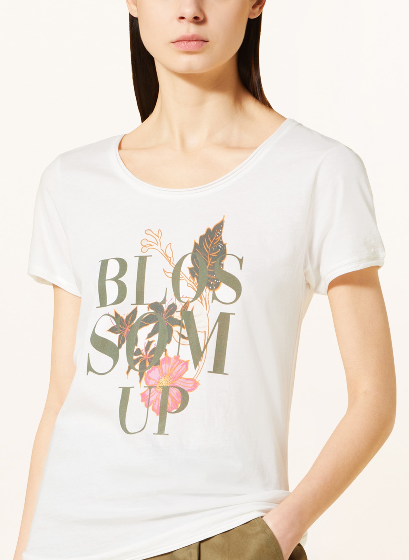 LIEBLINGSSTÜCK T-shirt CIAL in khaki/ fuchsia white
