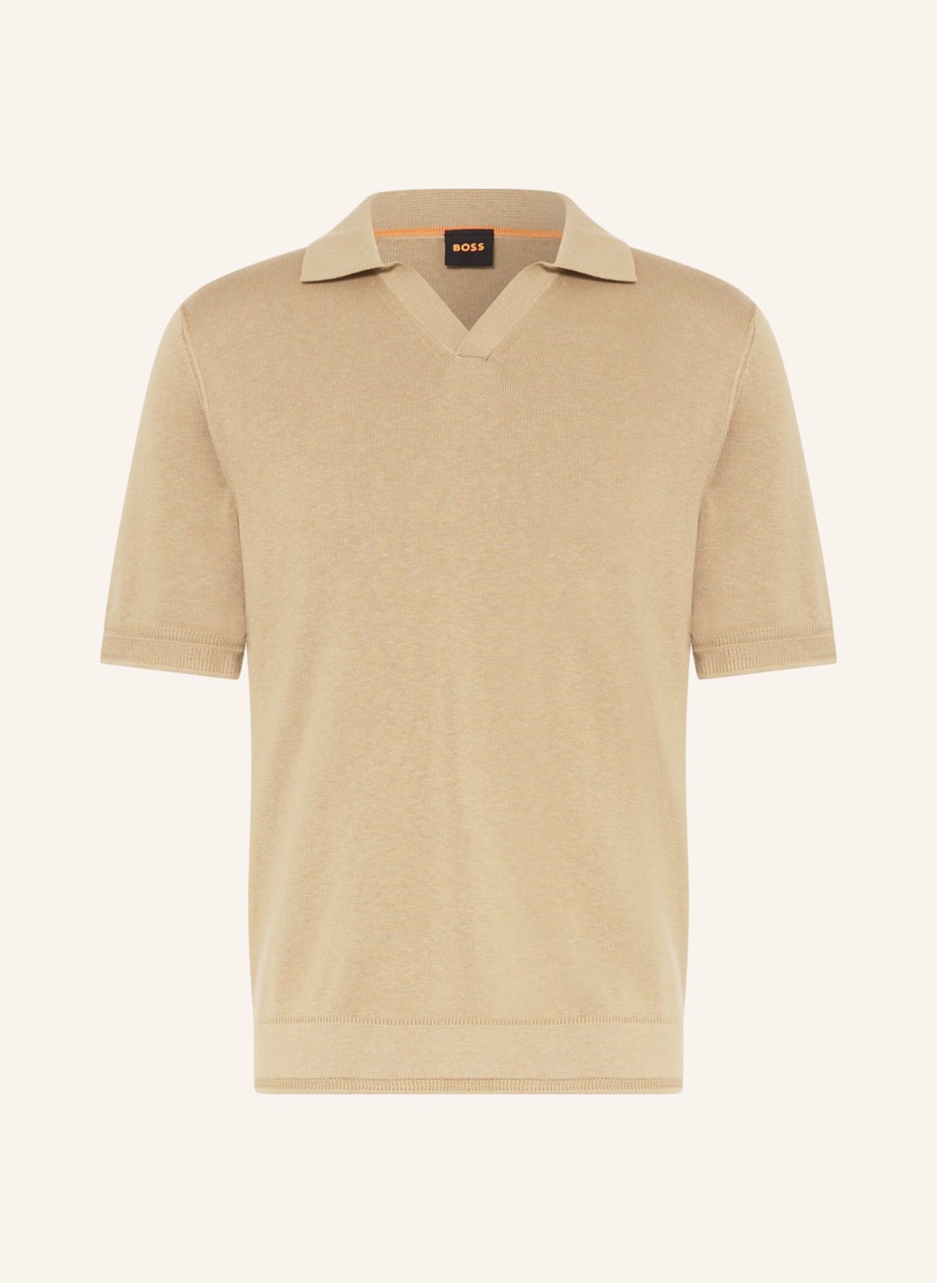 BOSS Strick-Poloshirt ANREPOLO, Farbe: BEIGE(Bild null)
