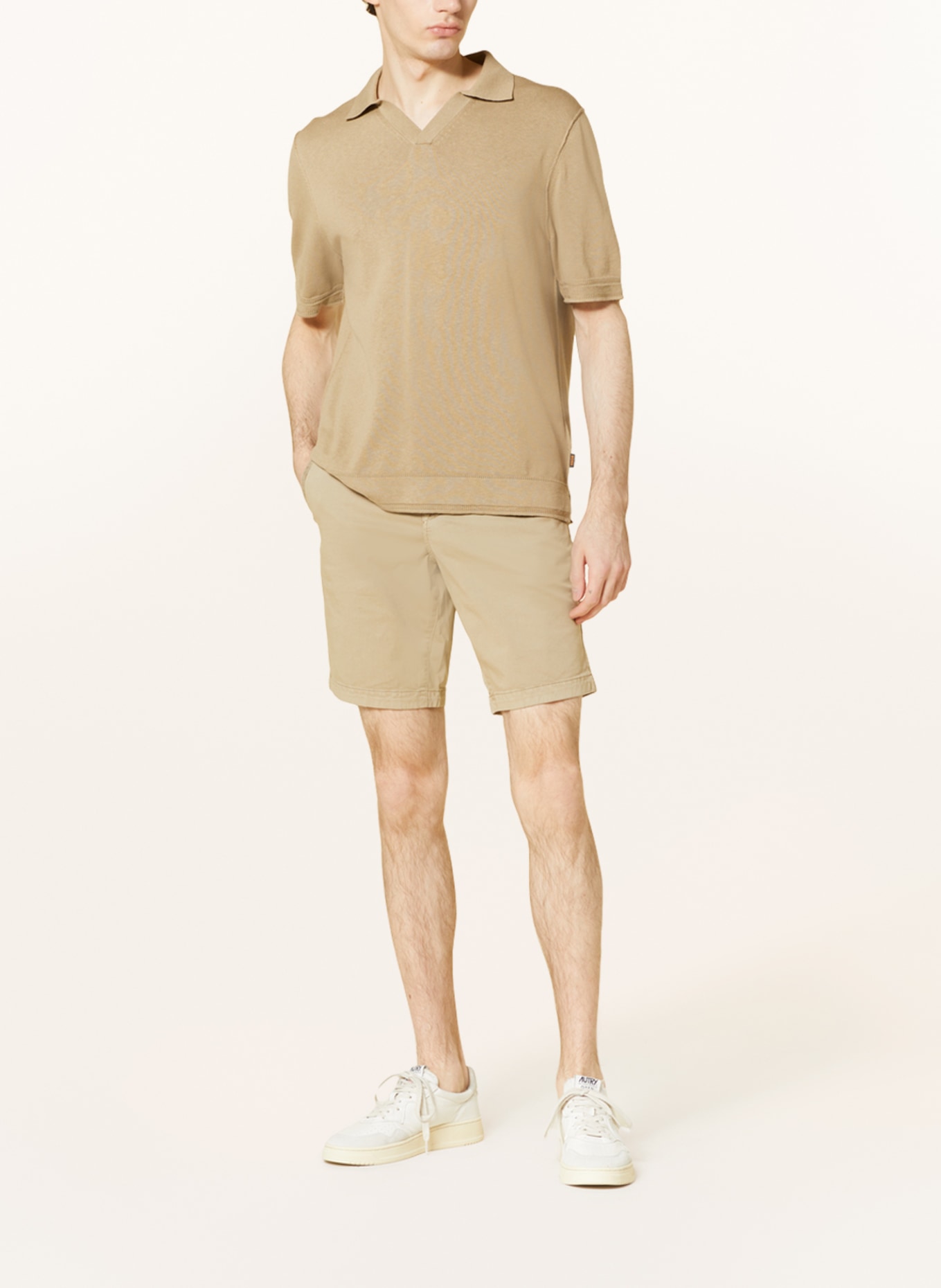 BOSS Strick-Poloshirt ANREPOLO, Farbe: BEIGE (Bild 2)