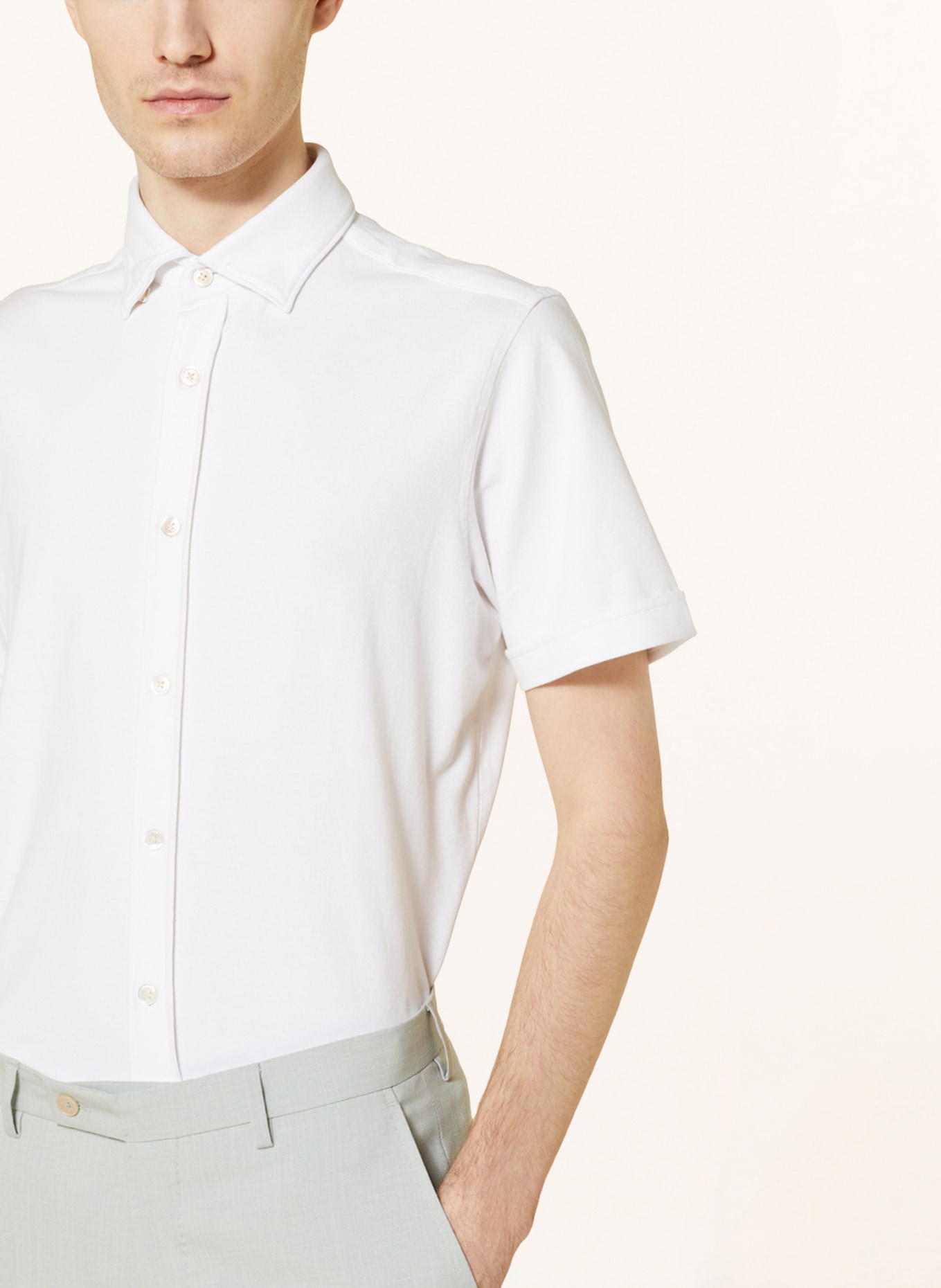 FIL NOIR Short sleeve shirt VITTORIO slim fit, Color: WHITE (Image 4)