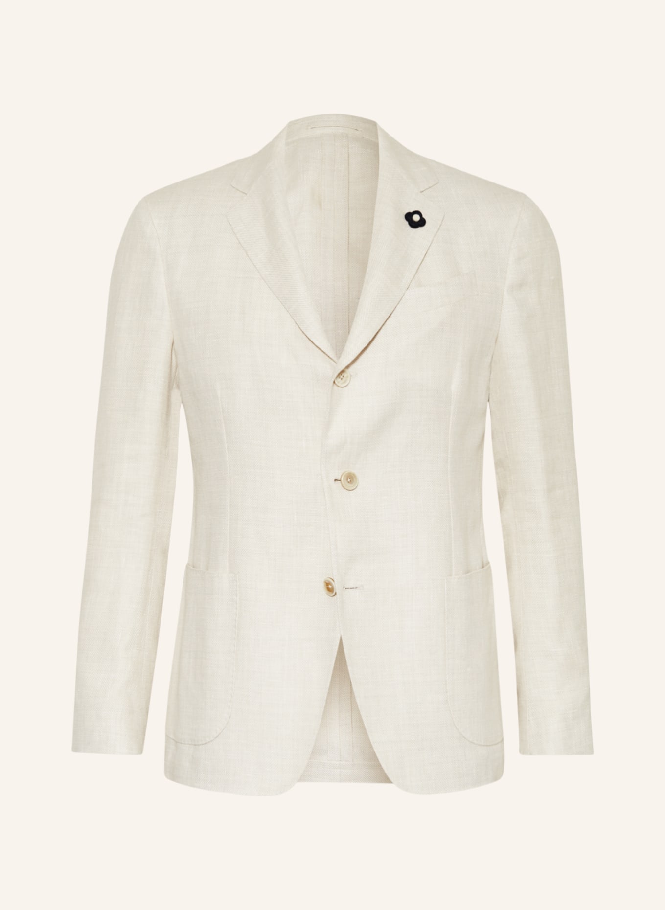 LARDINI Tailored jacket slim fit with linen, Color: CREAM (Image 1)