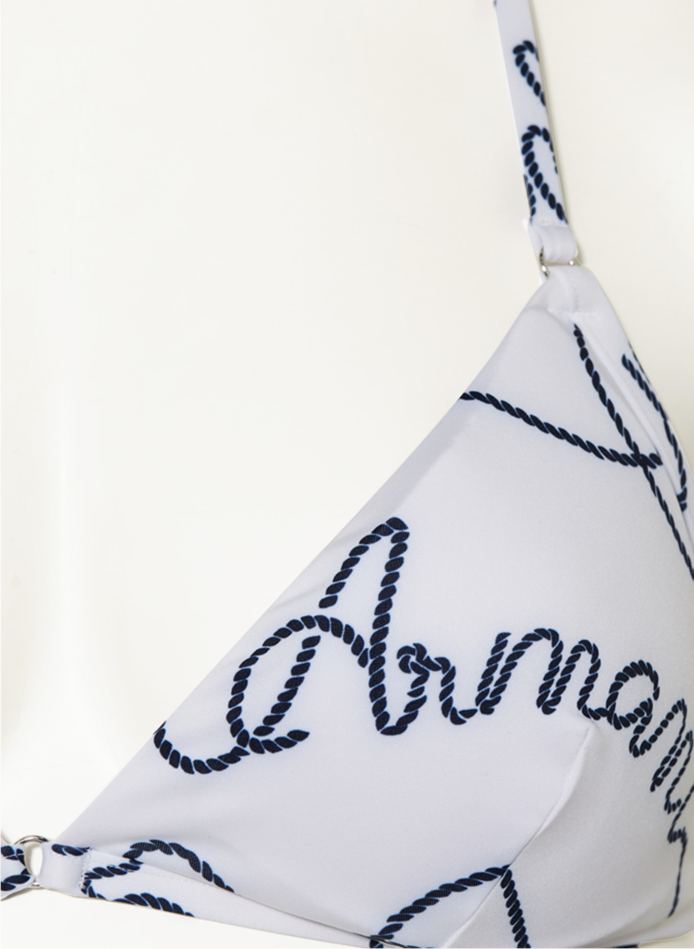 EMPORIO ARMANI Triangle bikini in white dark blue