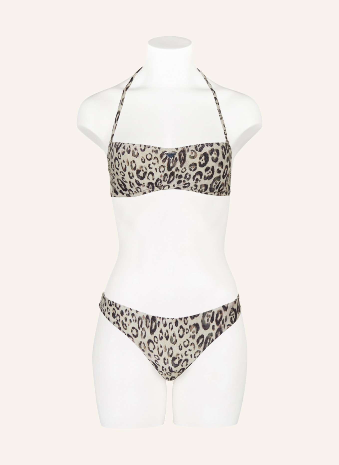 EMPORIO ARMANI Bandeau bikini with glitter thread, Color: ECRU/ BLACK (Image 2)