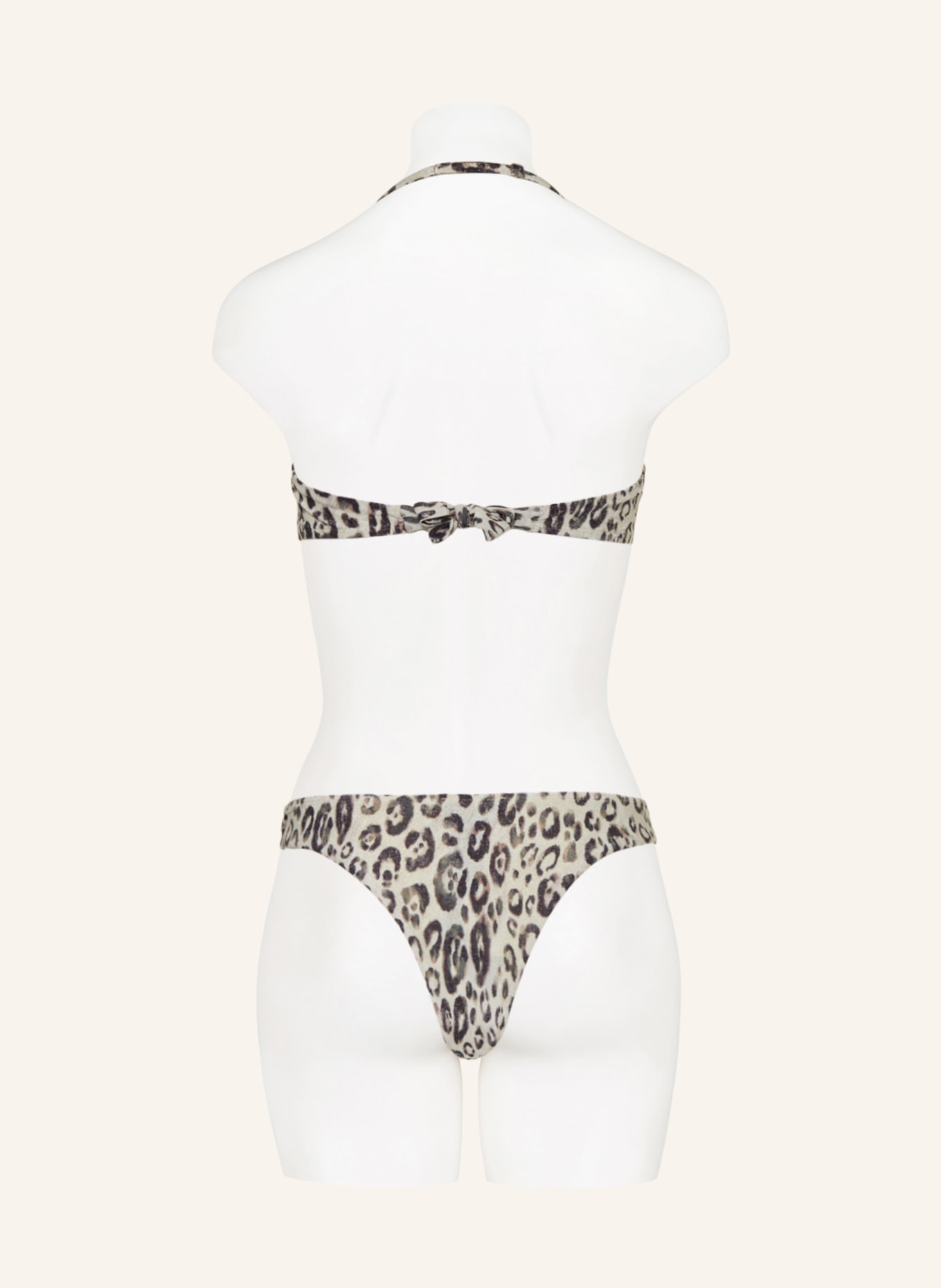 EMPORIO ARMANI Bandeau bikini with glitter thread, Color: ECRU/ BLACK (Image 3)