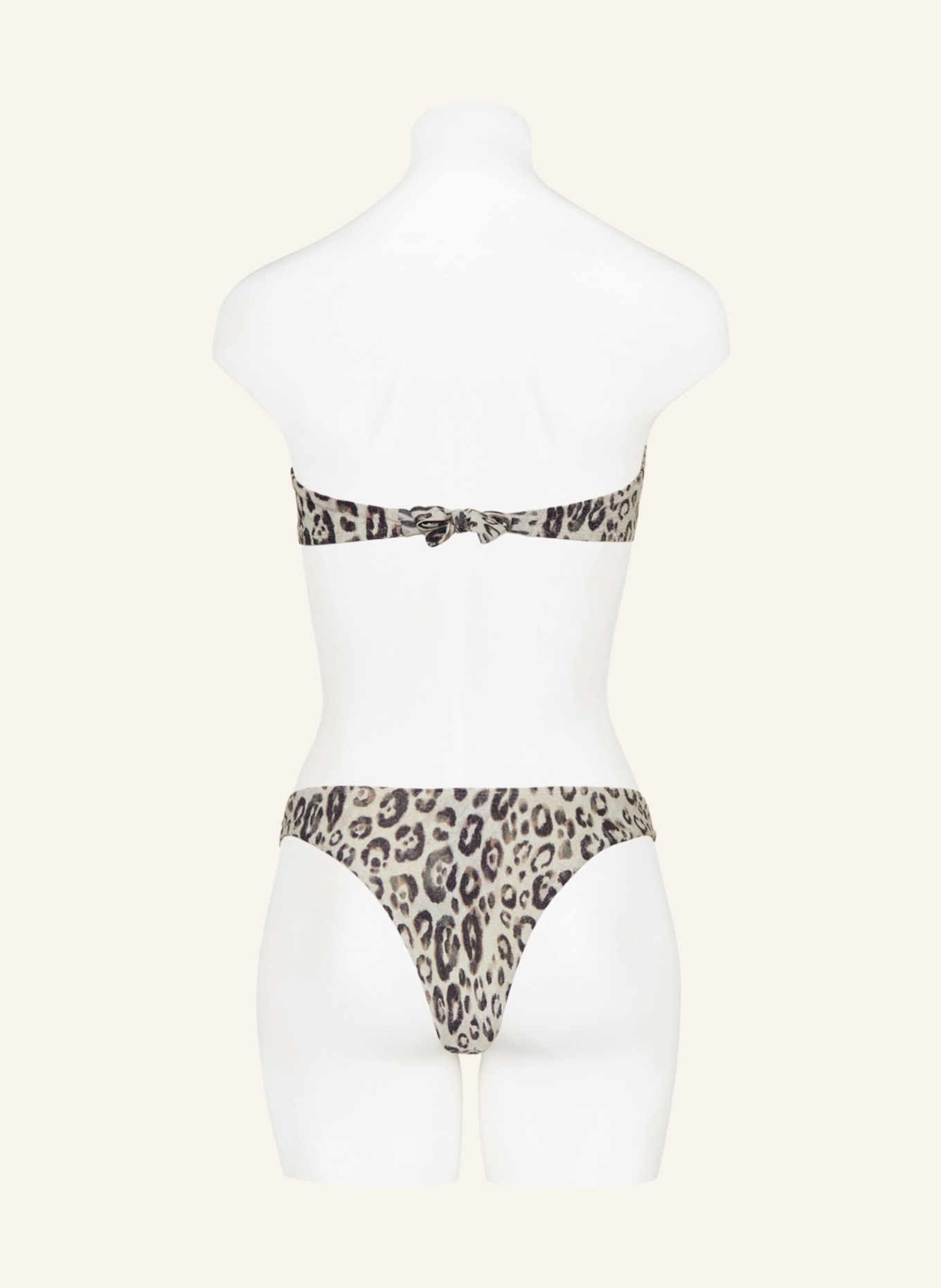 EMPORIO ARMANI Bandeau bikini with glitter thread, Color: ECRU/ BLACK (Image 5)