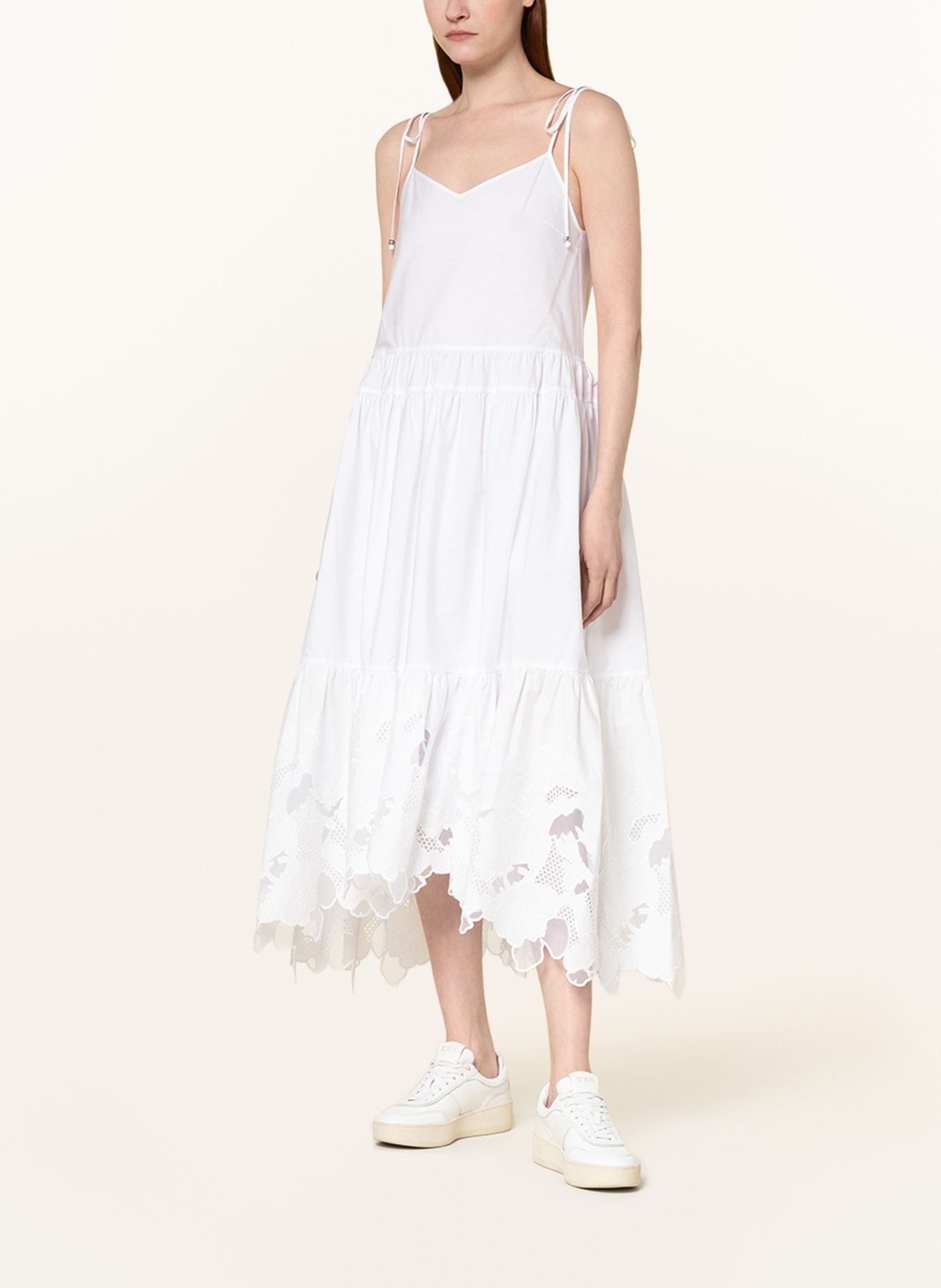 BOSS Dress DEMBAYA with embroidery and lace, Color: WHITE (Image 2)