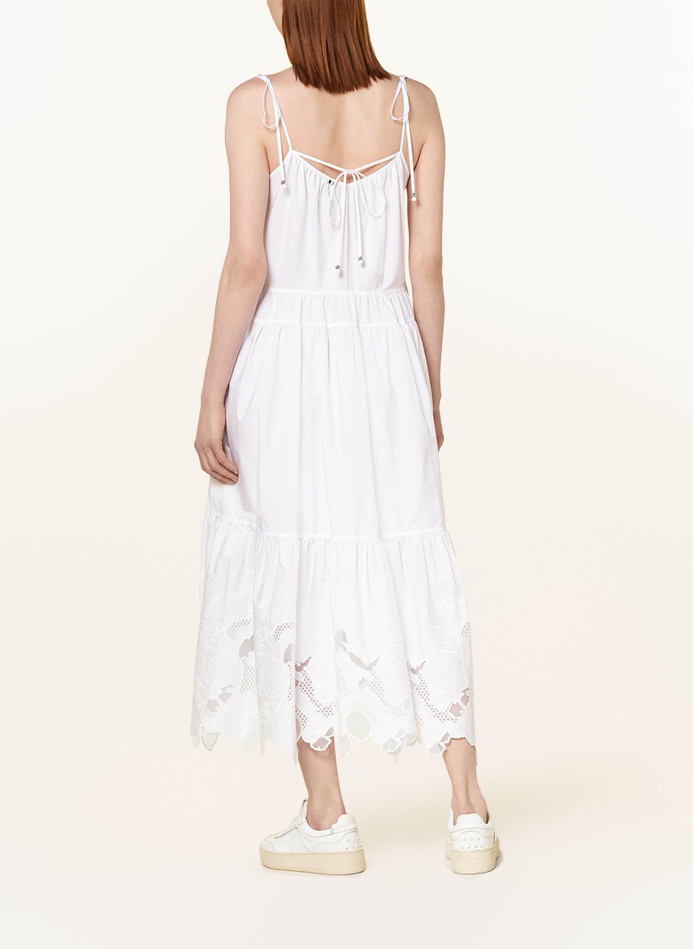 BOSS Dress DEMBAYA with embroidery and lace, Color: WHITE (Image 3)