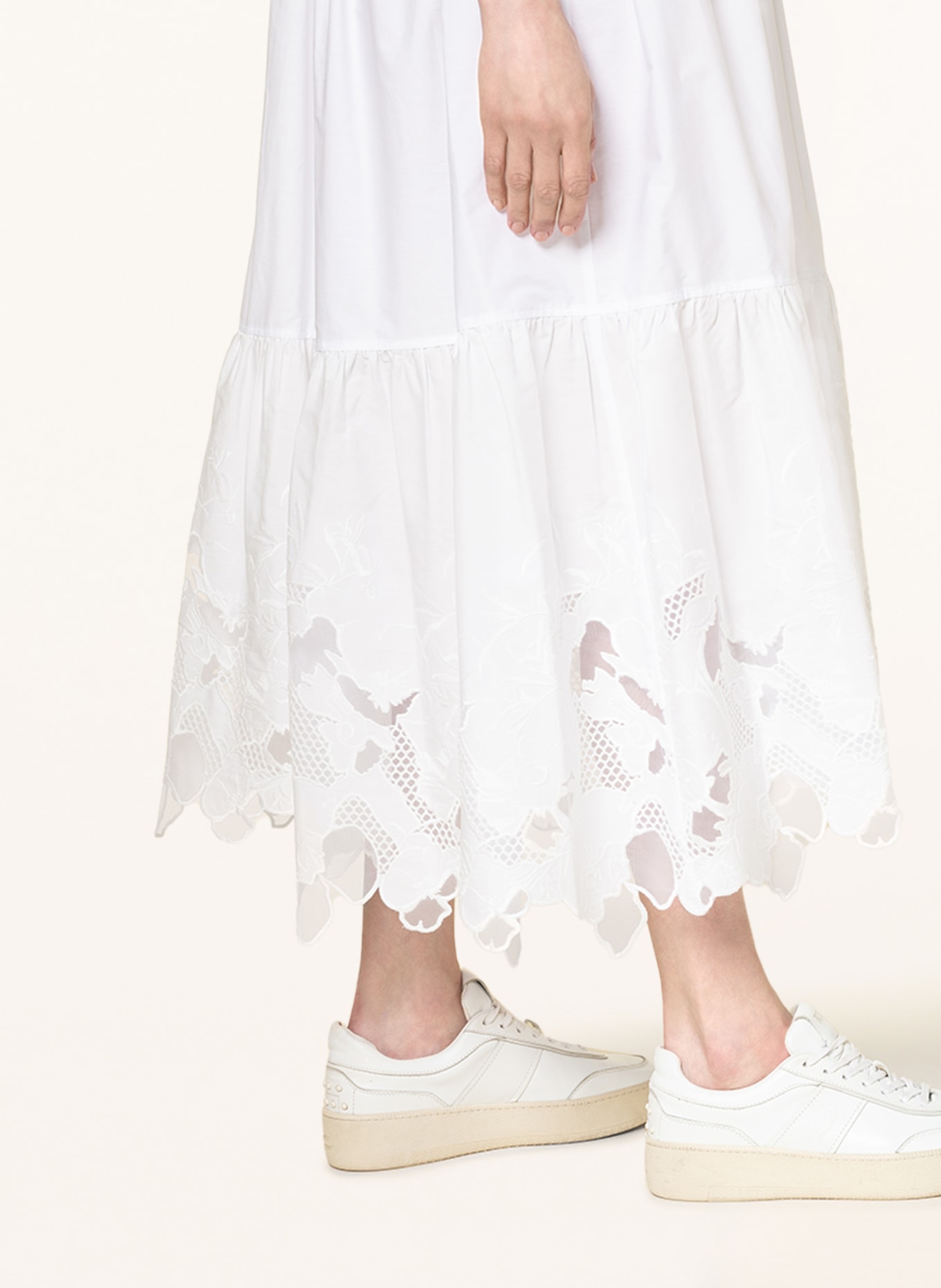 BOSS Kleid DEMBAYA mit Stickereien und Spitze, Farbe: WEISS (Bild 4)
