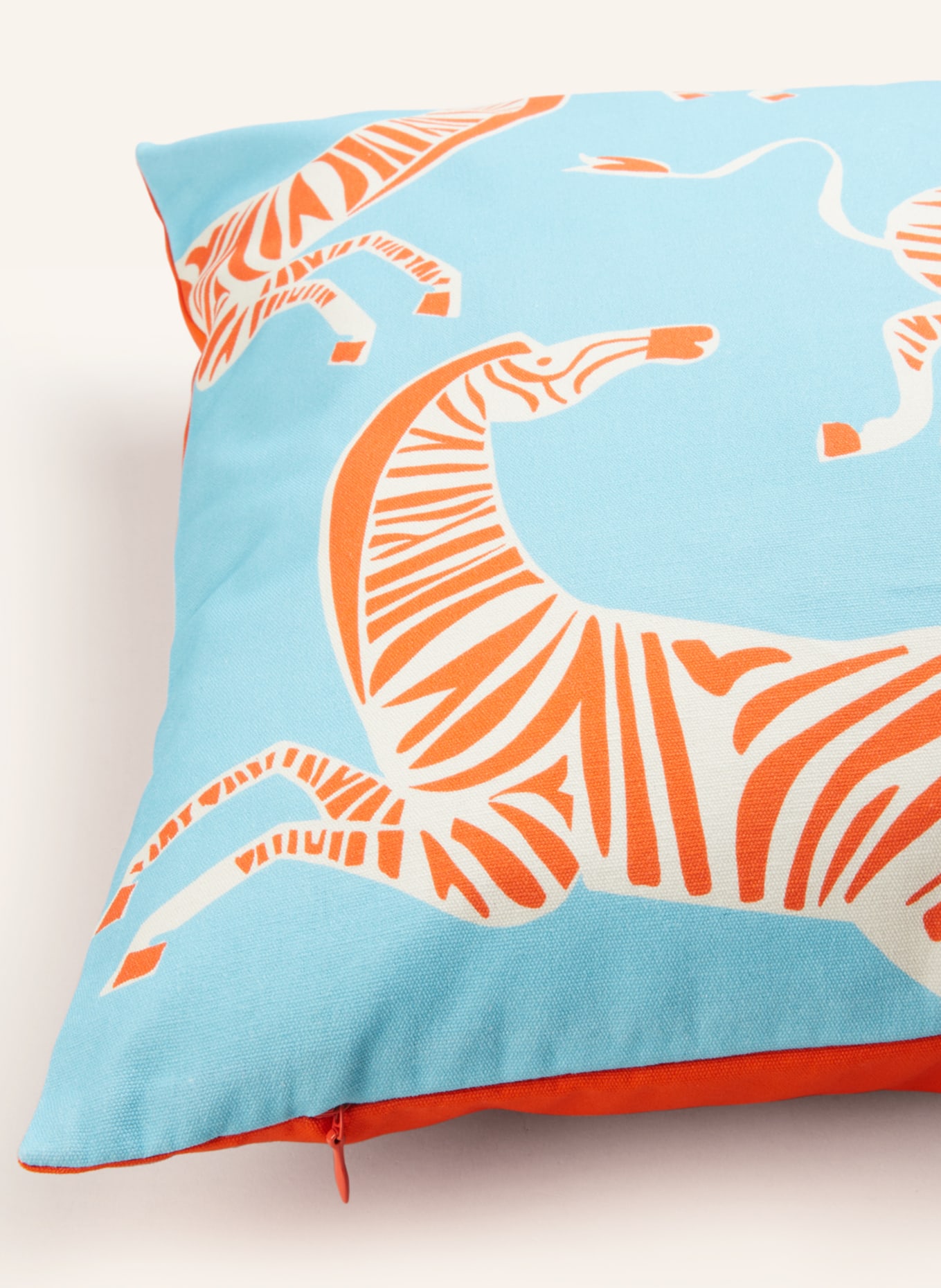 EB HOME Dekokissenhülle ZEBRA, Farbe: ORANGE/ TÜRKIS/ CREME (Bild 3)