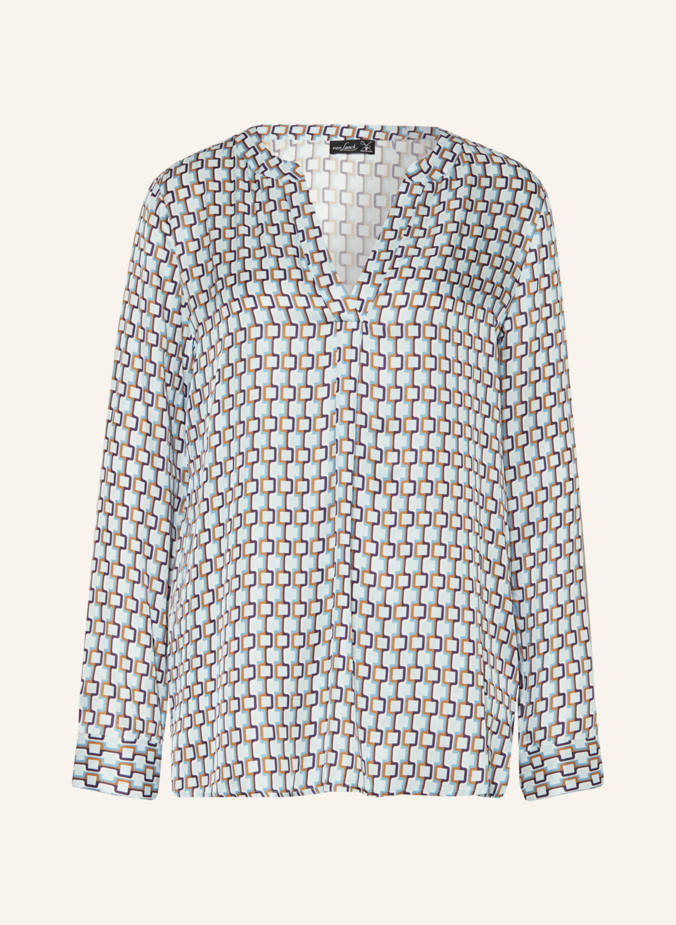 van Laack Shirt blouse NEELES, Color: LIGHT BLUE/ LIGHT BROWN/ DARK PURPLE (Image 1)