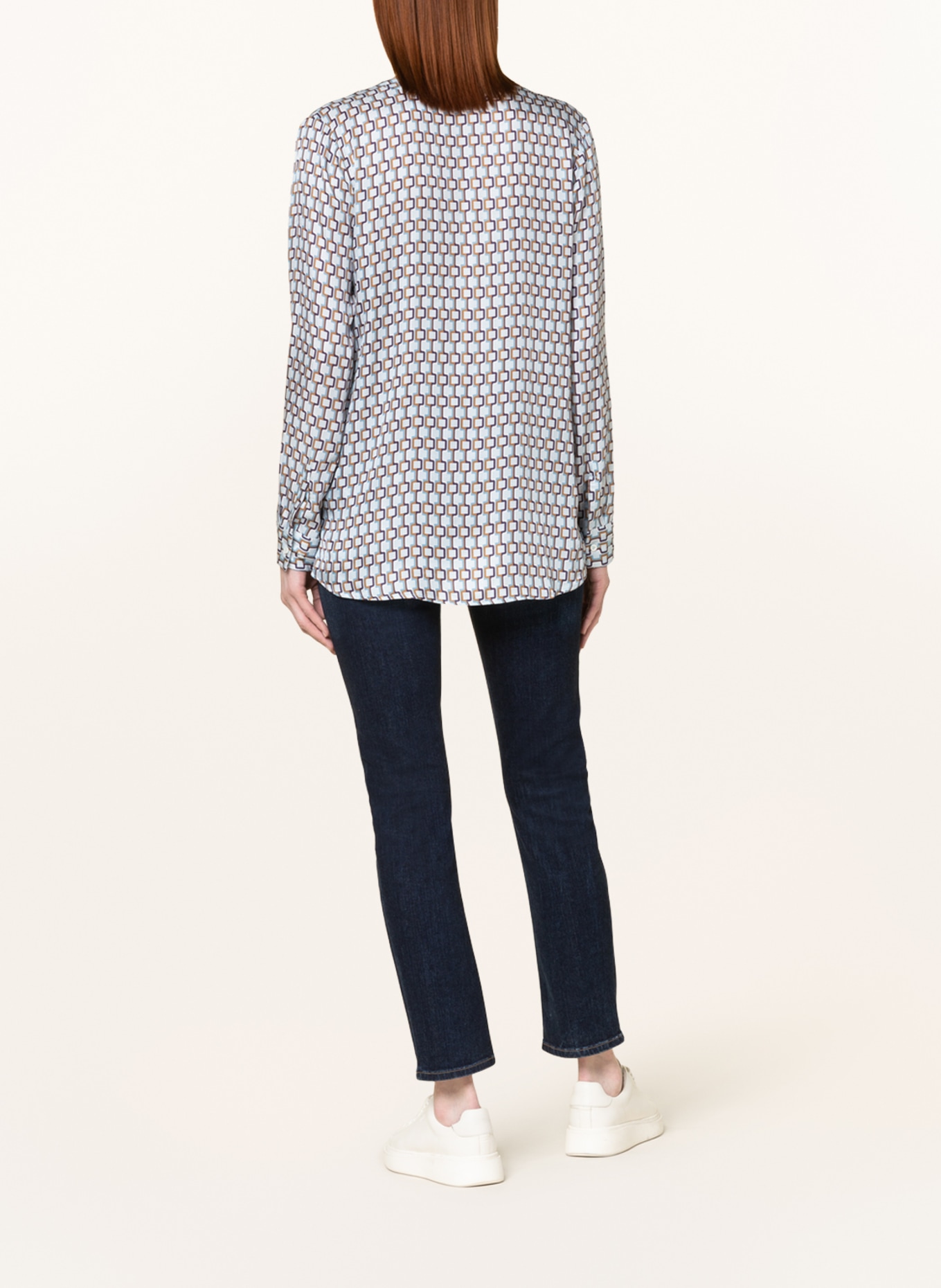 van Laack Shirt blouse NEELES, Color: LIGHT BLUE/ LIGHT BROWN/ DARK PURPLE (Image 3)