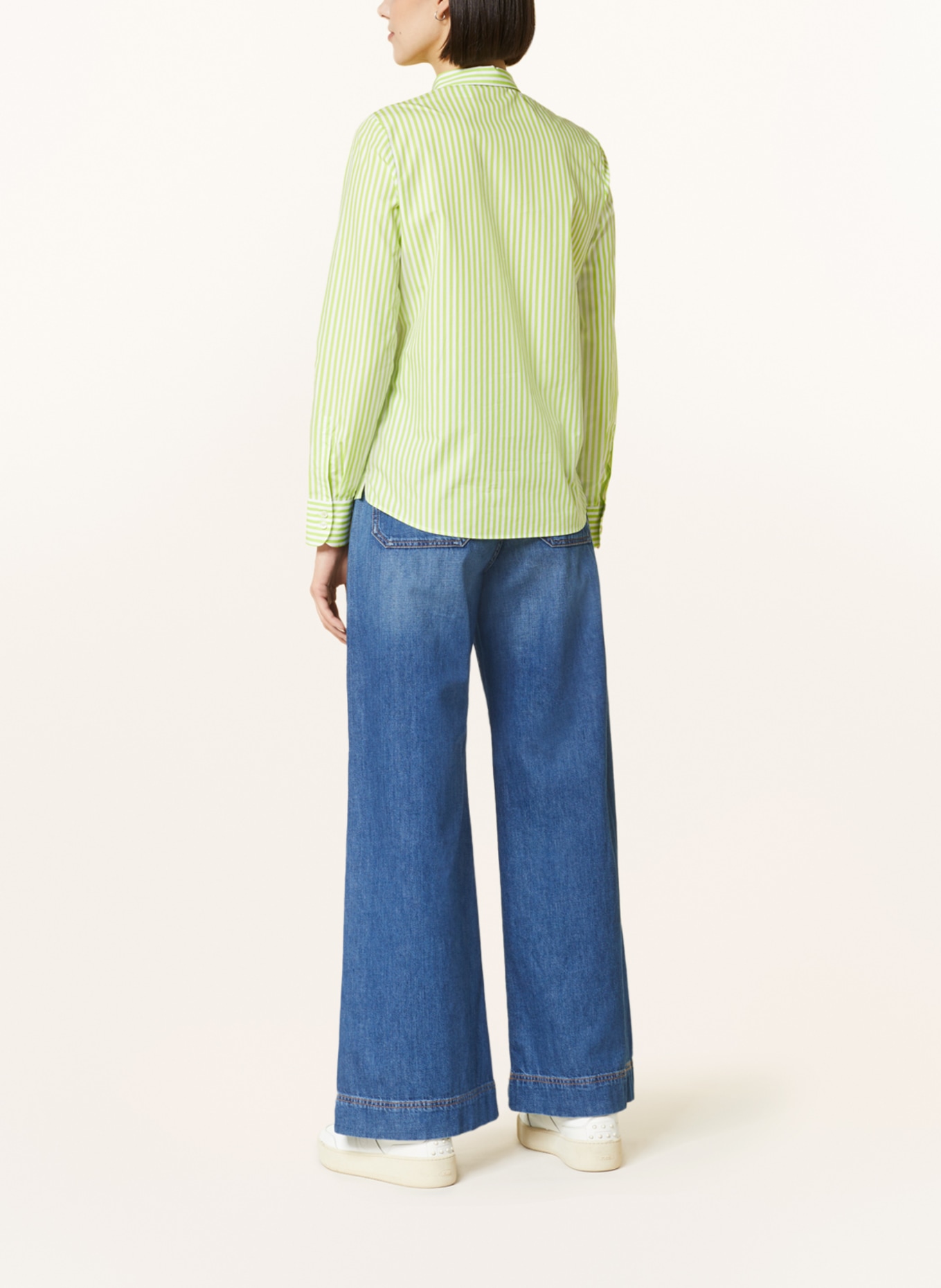 van Laack Shirt blouse CELLA, Color: LIGHT GREEN/ WHITE (Image 3)