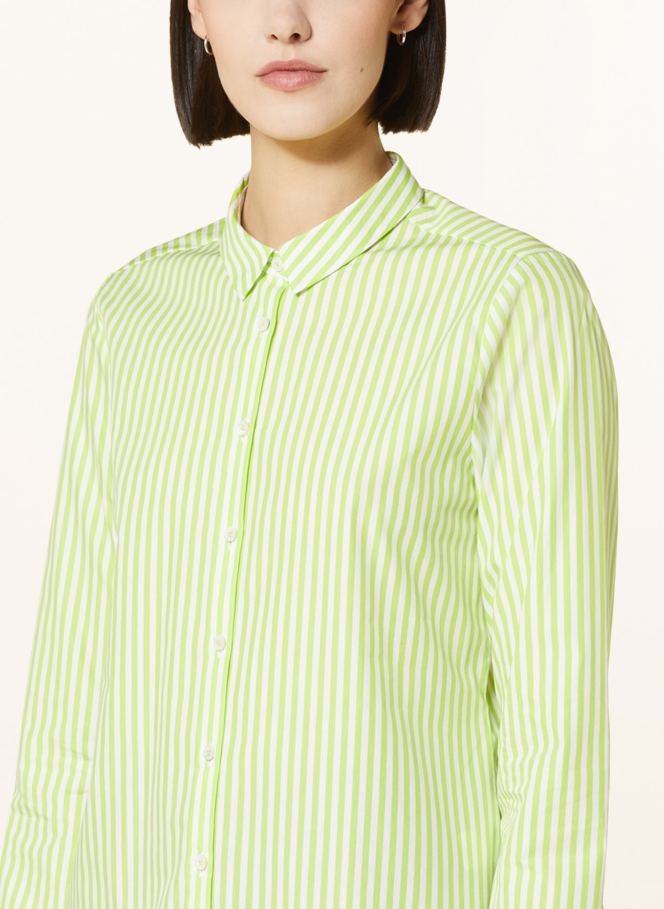 van Laack Shirt blouse CELLA, Color: LIGHT GREEN/ WHITE (Image 4)