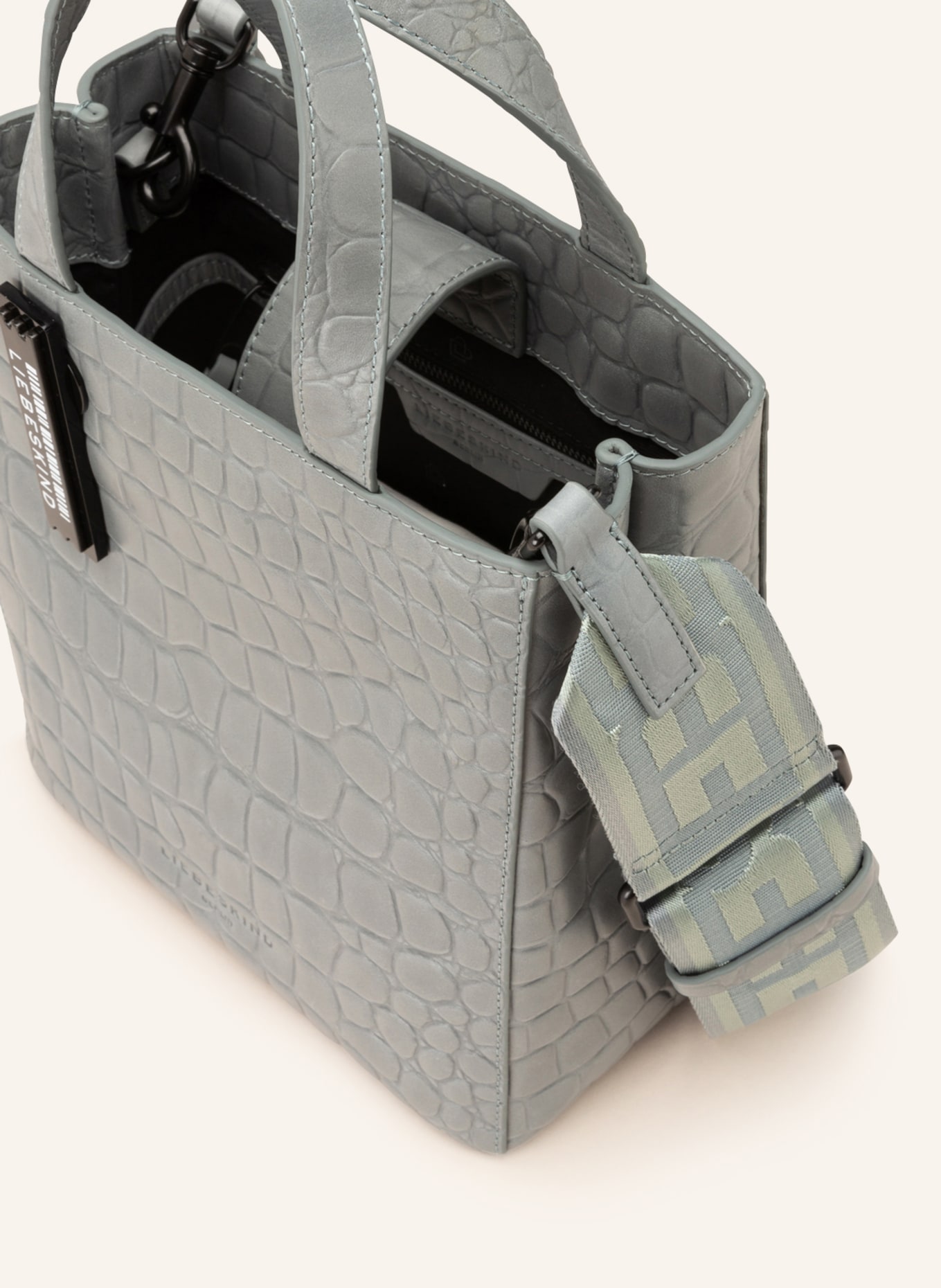 LIEBESKIND Handtasche PAPERBAG SMALL, Farbe: BLAUGRAU (Bild 3)
