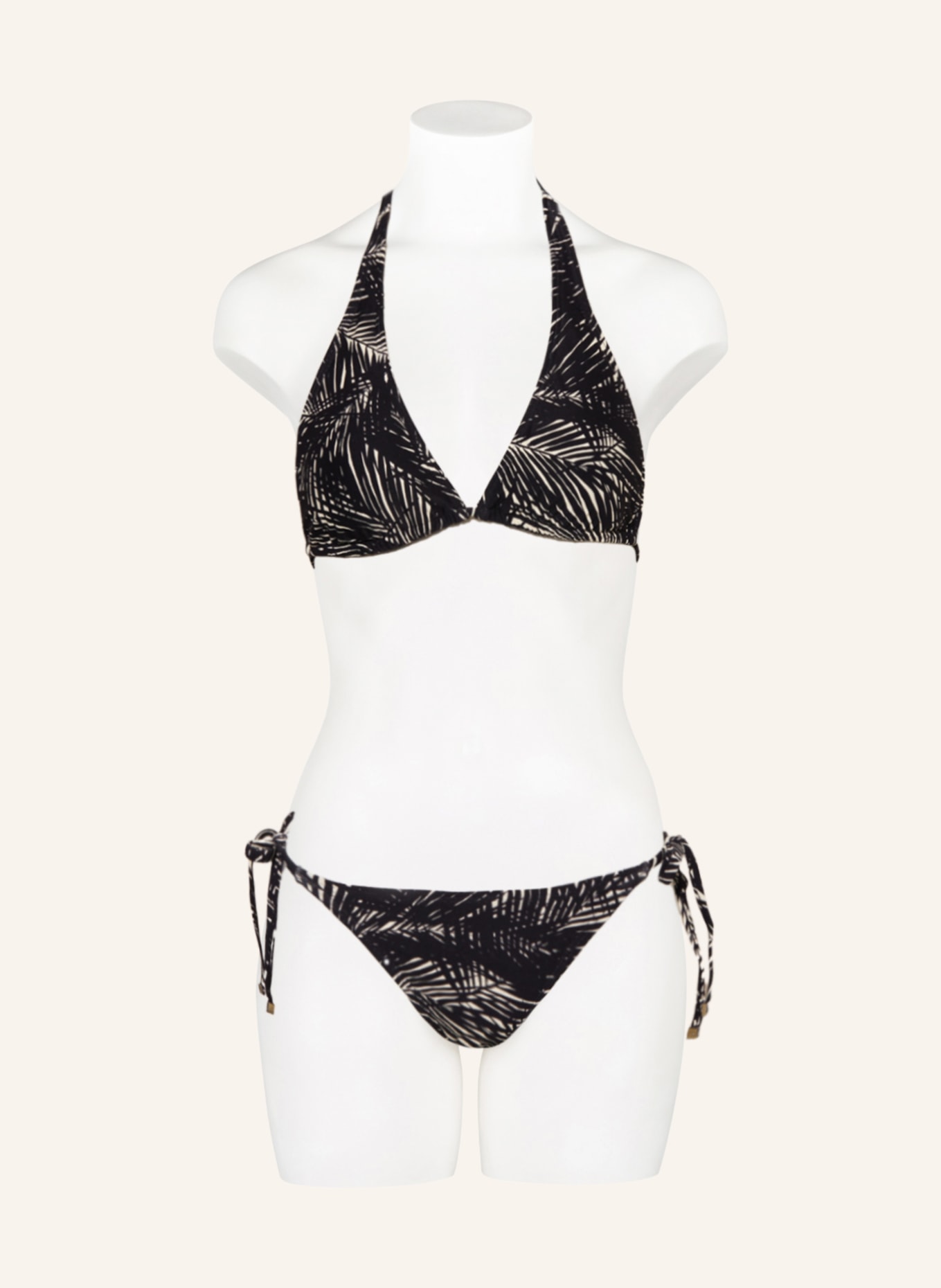 MICHAEL KORS Triangel-Bikini-Hose SONORAN PALM, Farbe: SCHWARZ/ ECRU (Bild 2)
