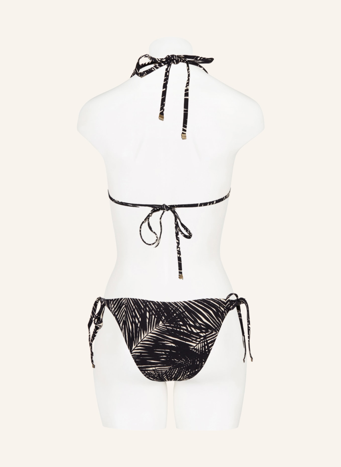MICHAEL KORS Triangel-Bikini-Hose SONORAN PALM, Farbe: SCHWARZ/ ECRU (Bild 3)
