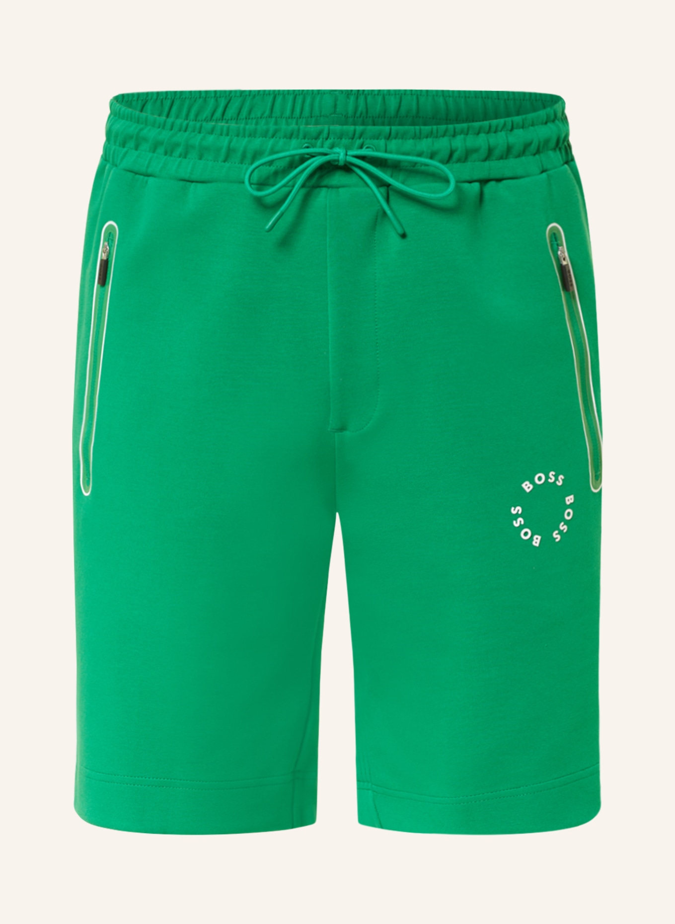 BOSS Sweat shorts HEADLO, Color: GREEN/ WHITE (Image 1)