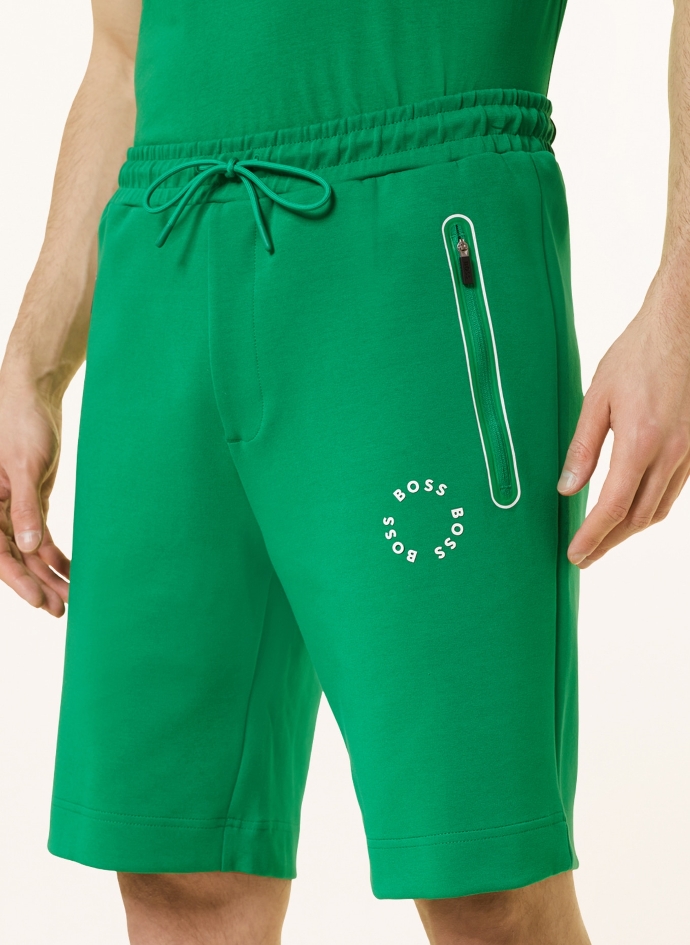BOSS Sweat shorts HEADLO, Color: GREEN/ WHITE (Image 5)