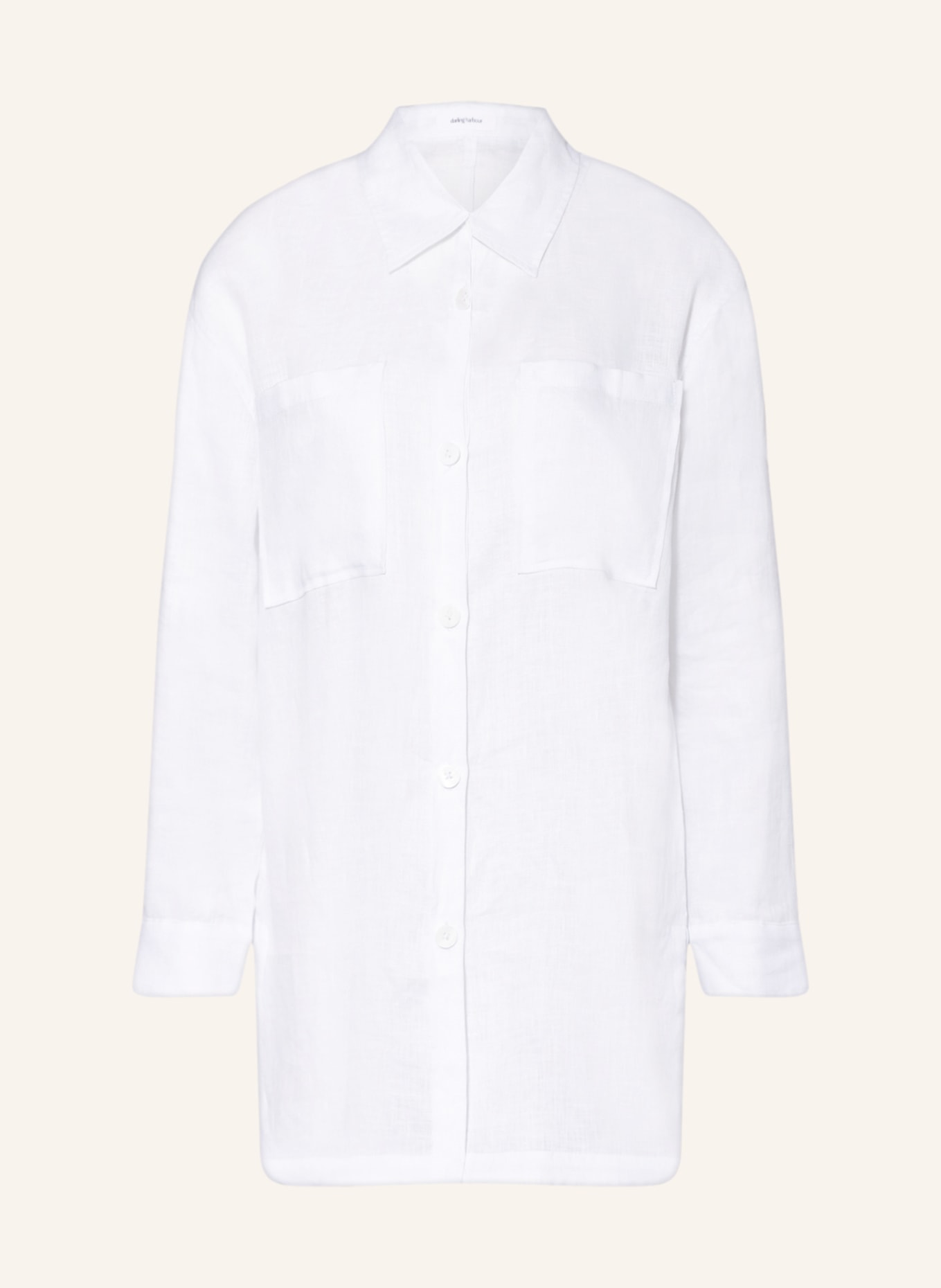 darling harbour Linen overshirt, Color: WHITE (Image 1)