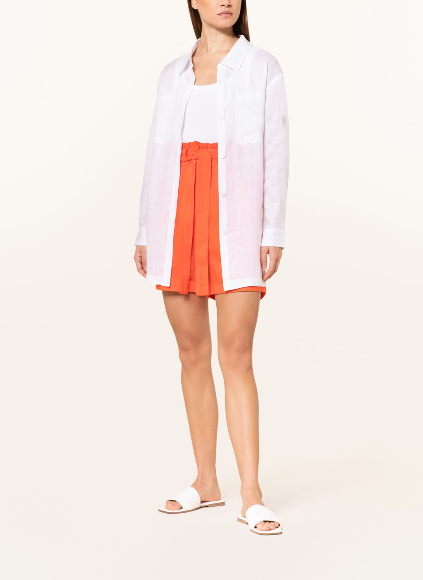 darling harbour Linen overshirt, Color: WHITE (Image 2)