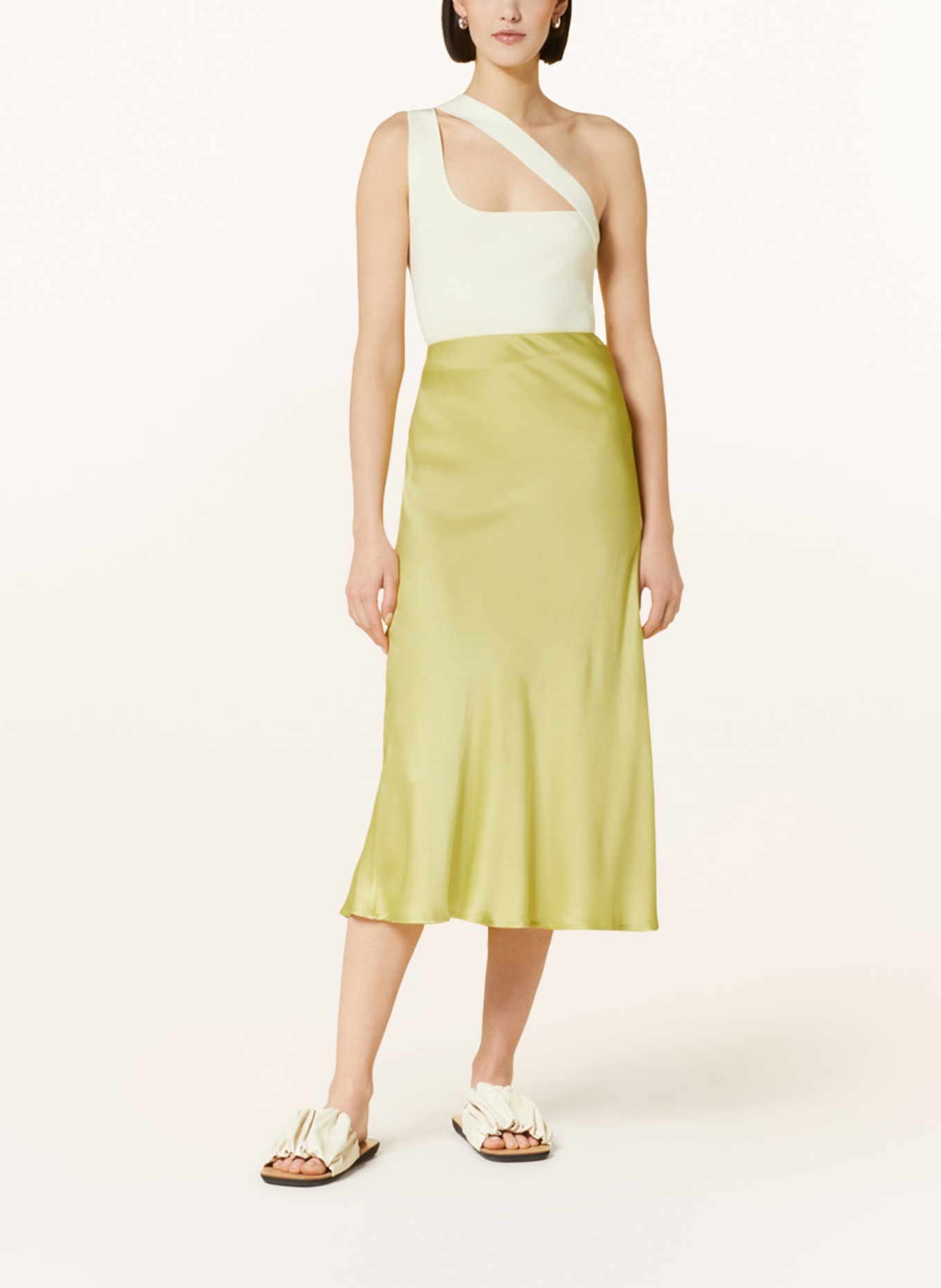 ottod'ame Satin skirt, Color: LIGHT GREEN (Image 2)