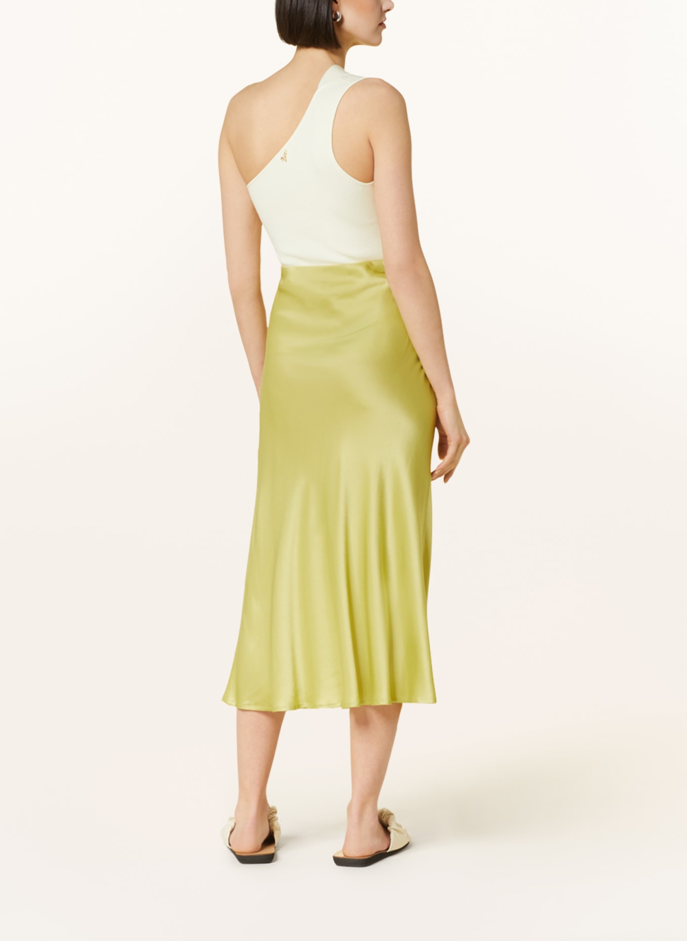 ottod'ame Satin skirt, Color: LIGHT GREEN (Image 3)