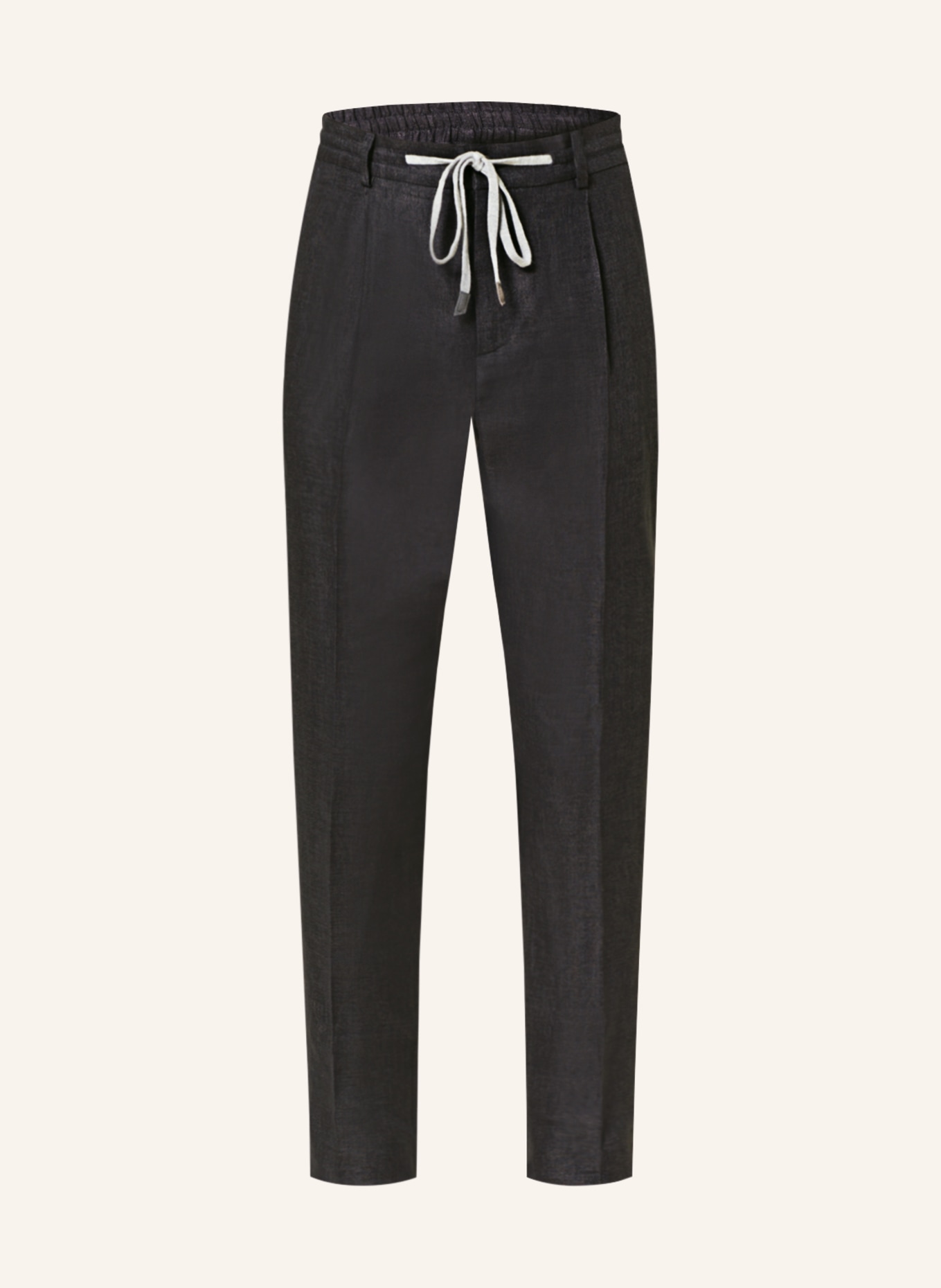 PESERICO Anzughose im Jogging-Stil Extra Slim Fit aus Leinen, Farbe: 979 Navy (Bild 1)