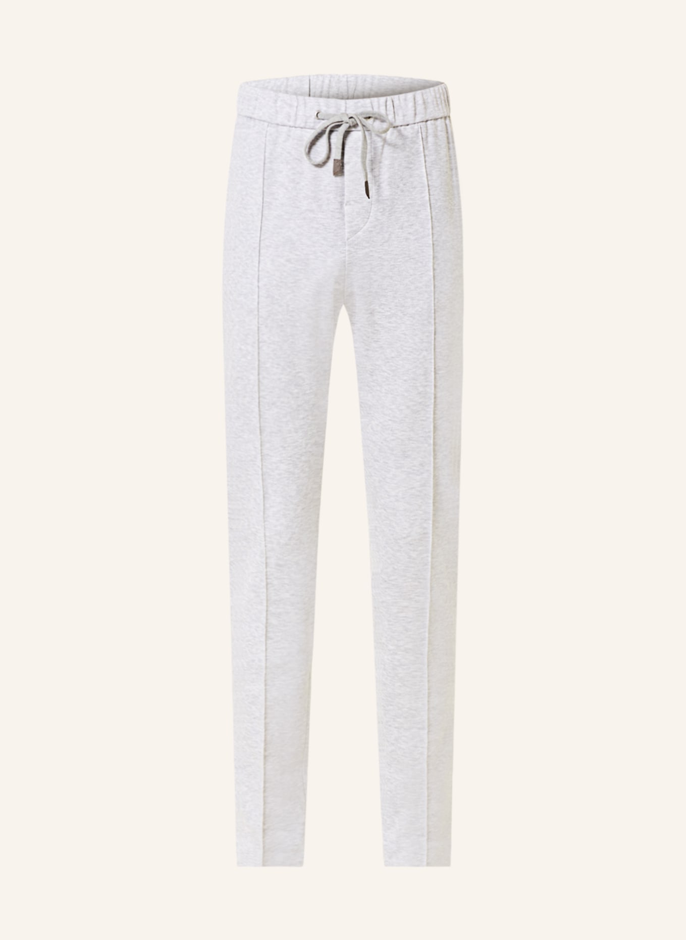 PESERICO Piqué pants in jogger style, extra slim fit, Color: LIGHT GRAY (Image 1)