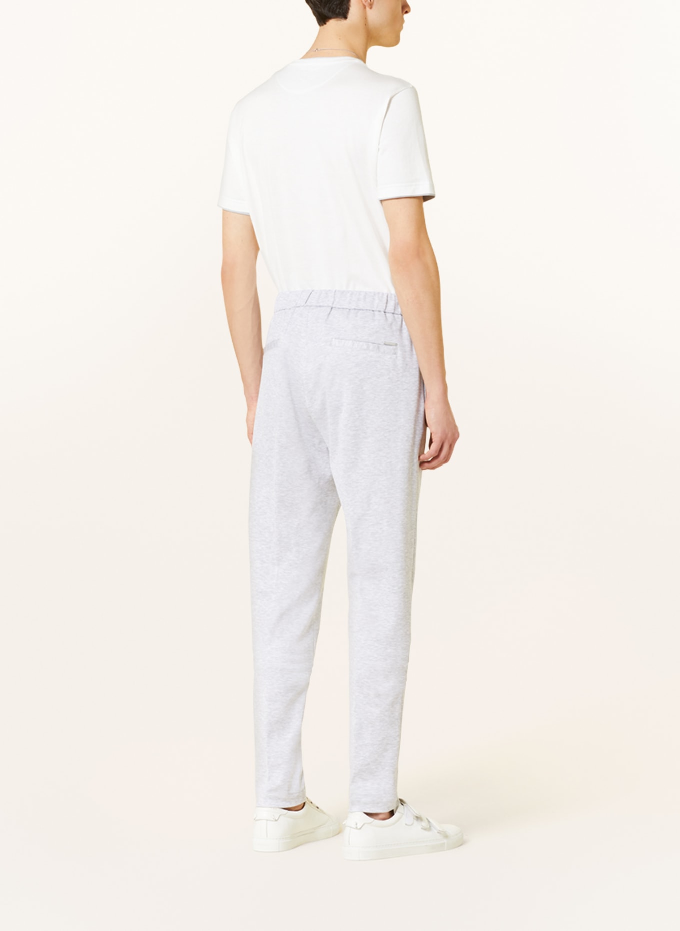 PESERICO Spodnie z piki w stylu dresowym extra slim fit, Kolor: JASNOCZARY (Obrazek 4)