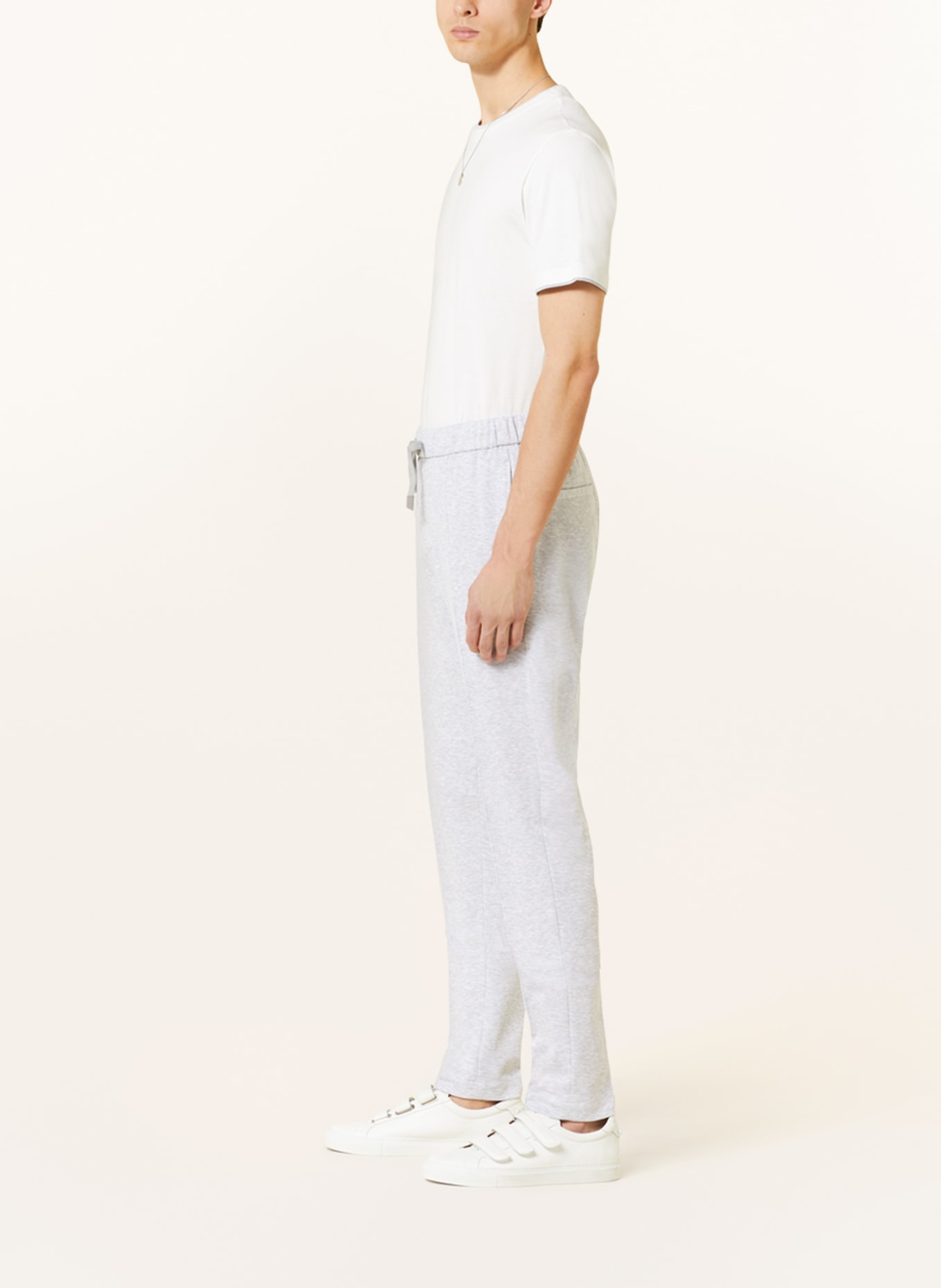 PESERICO Spodnie z piki w stylu dresowym extra slim fit, Kolor: JASNOCZARY (Obrazek 6)