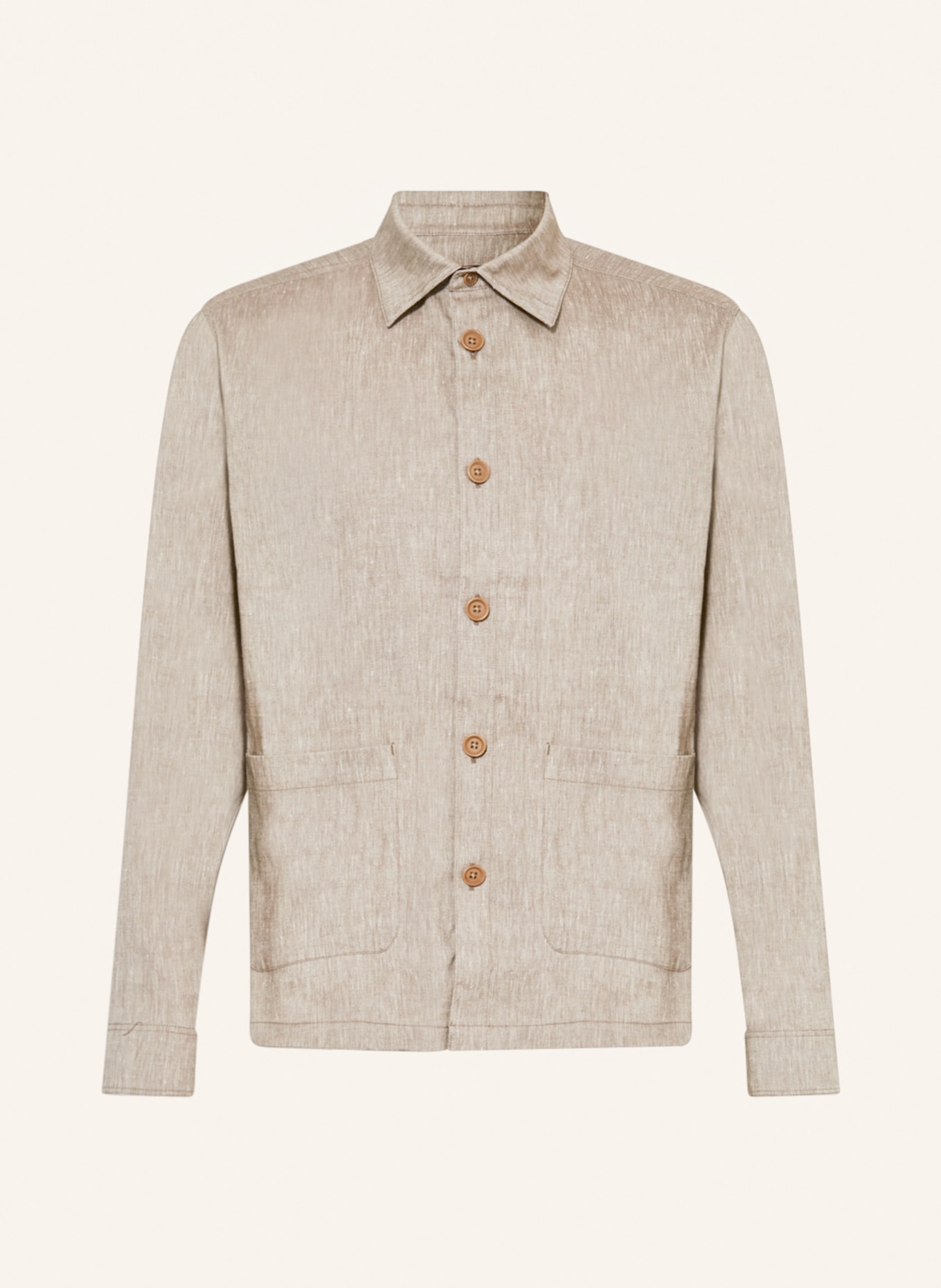 DRYKORN Overshirt STOGE with linen, Color: BROWN (Image 1)