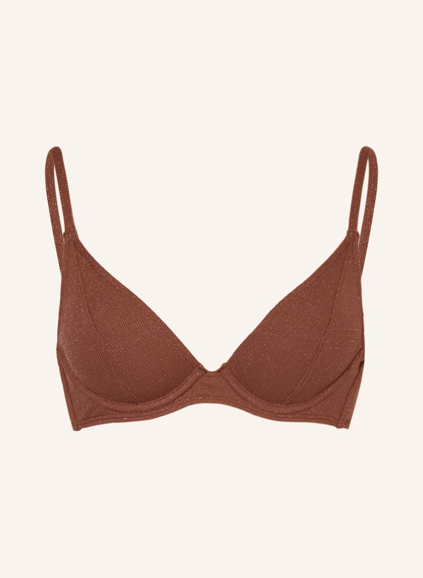 BEACHLIFE Underwired bikini top ROUGE SHIMMER with glitter thread, Color: DARK RED (Image 1)