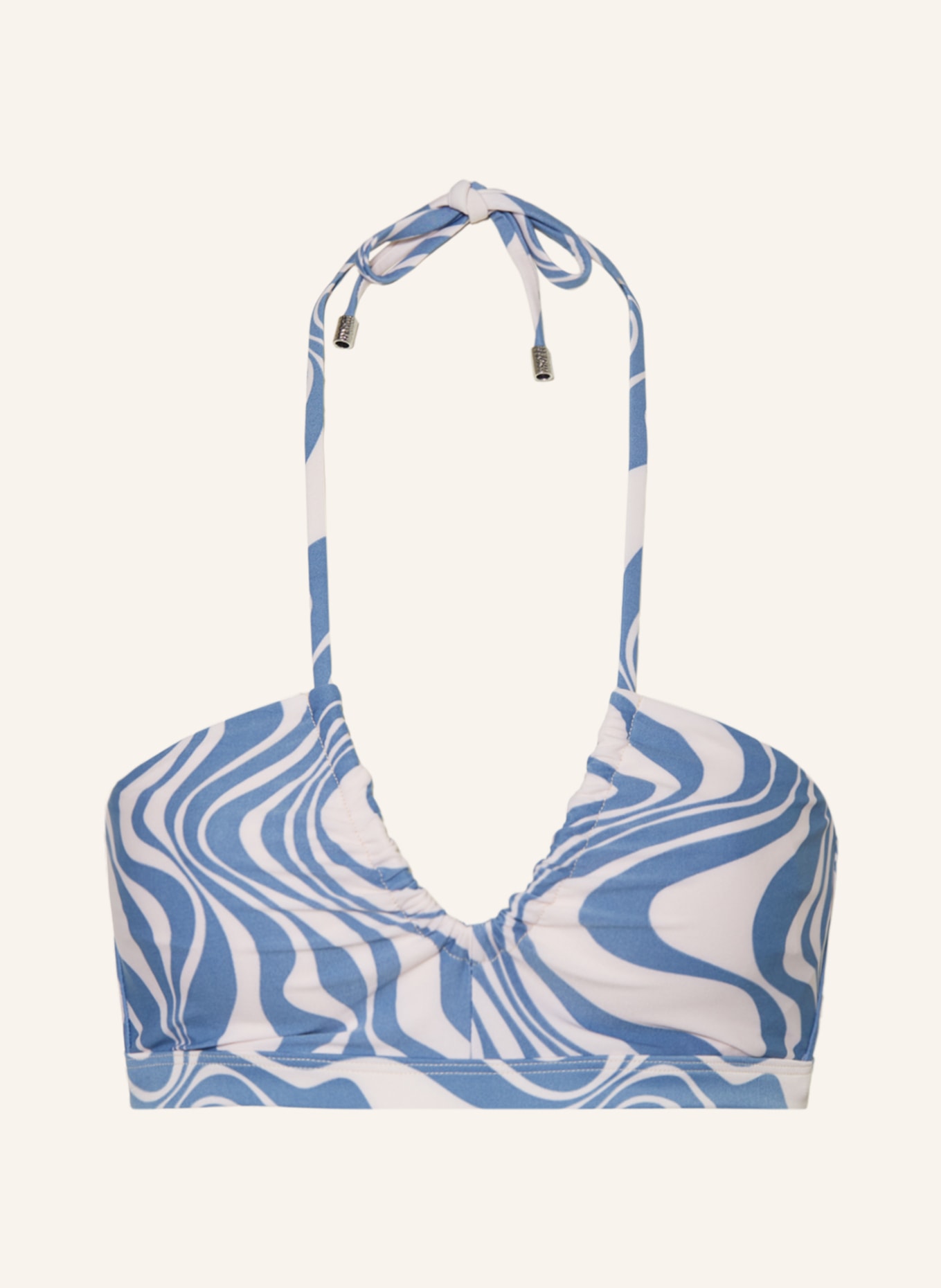 BEACHLIFE Bügel-Bikini-Top SWIRL, Farbe: BLAU/ WEISS (Bild 1)