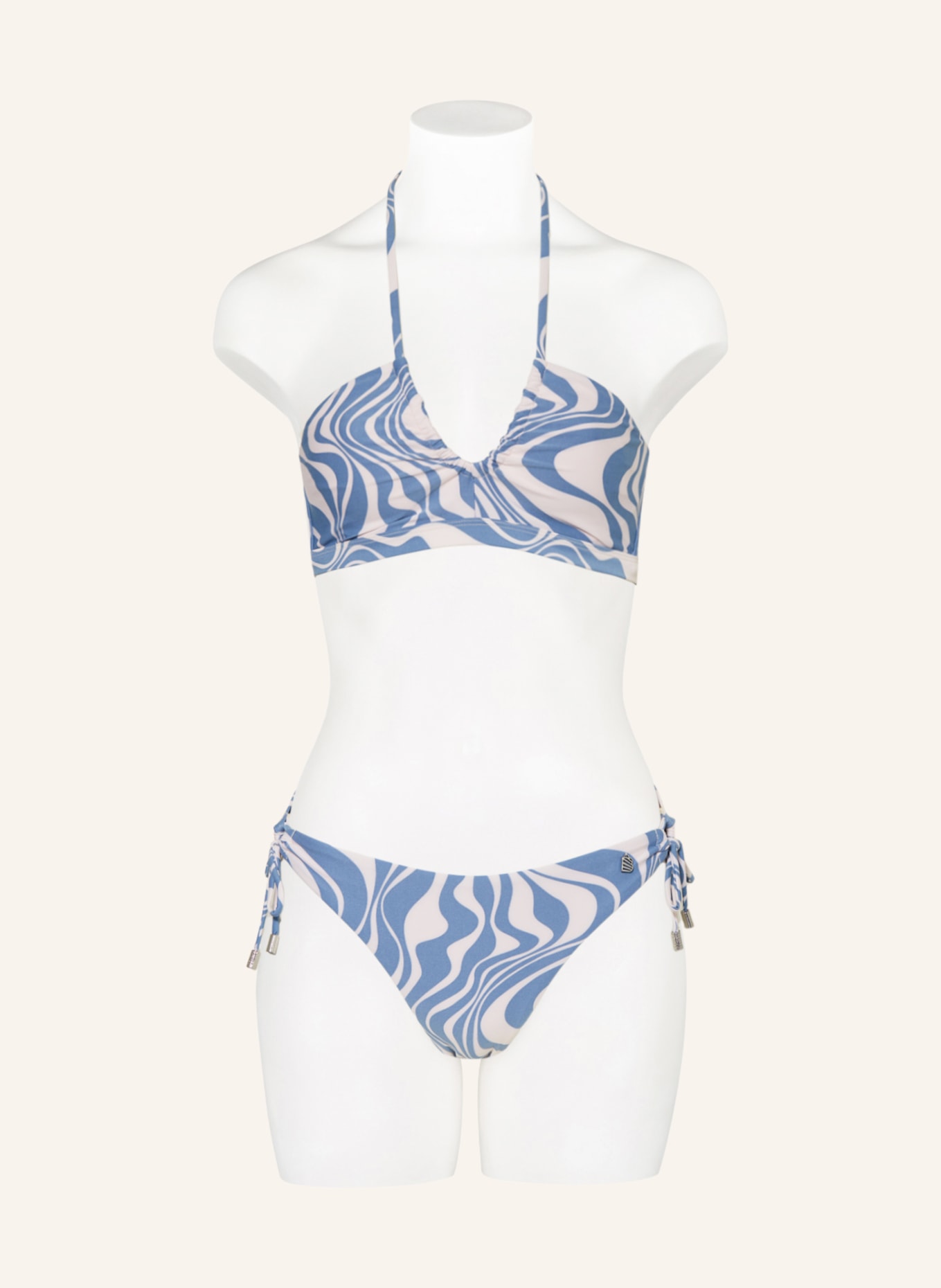 BEACHLIFE Bügel-Bikini-Top SWIRL, Farbe: BLAU/ WEISS (Bild 2)