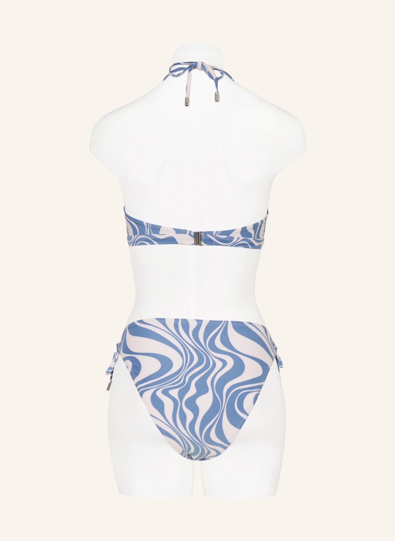 BEACHLIFE Bügel-Bikini-Top SWIRL, Farbe: BLAU/ WEISS (Bild 3)