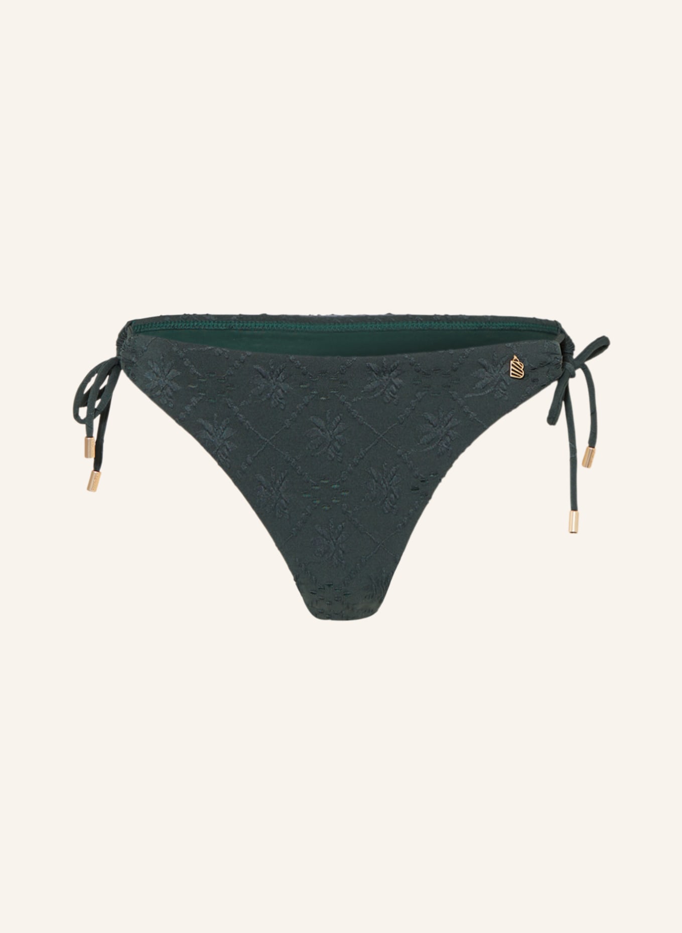 BEACHLIFE Basic bikini bottoms GREEN EMBROIDERY, Color: DARK GREEN (Image 1)