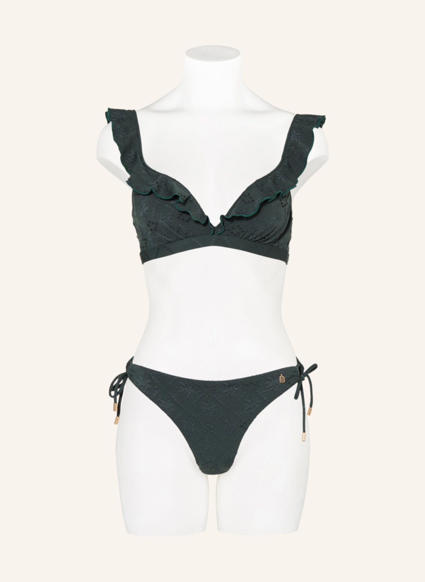 BEACHLIFE Basic-Bikini-Hose GREEN EMBROIDERY, Farbe: DUNKELGRÜN (Bild 2)