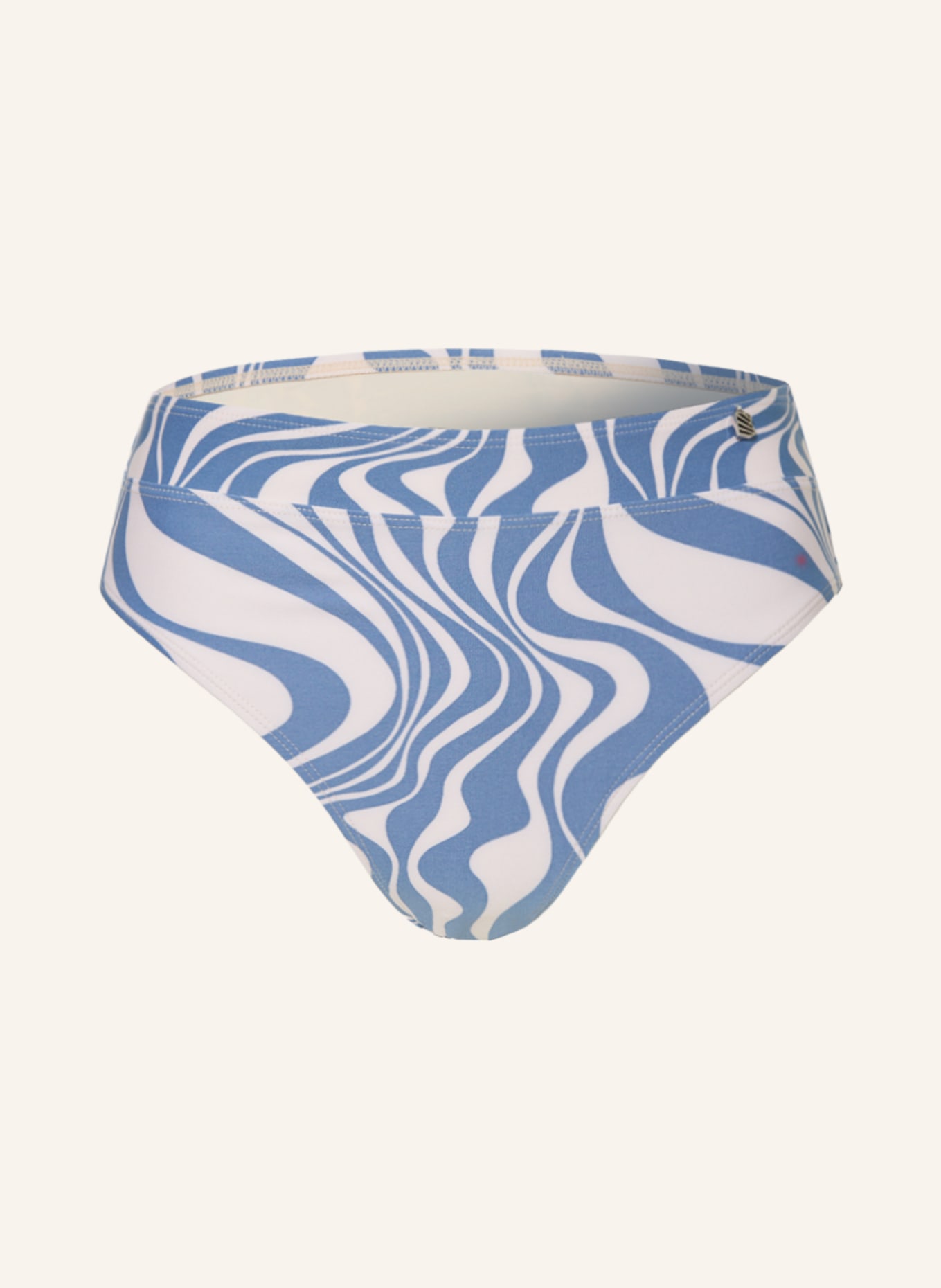 BEACHLIFE High-Waist-Bikini-Hose SWIRL, Farbe: HELLBLAU/ ECRU (Bild 1)